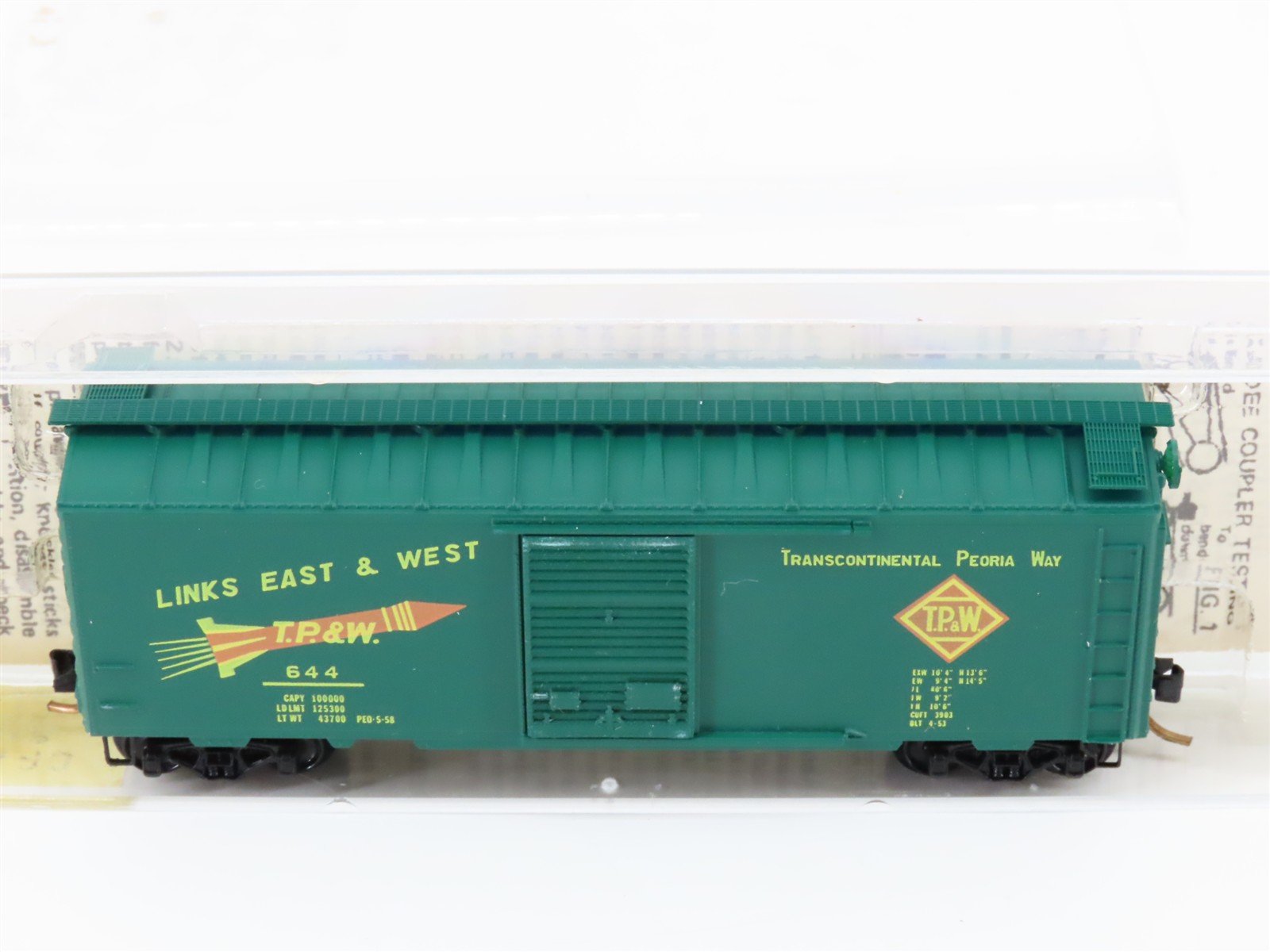 N Kadee Micro-Trains MTL 20120 TP&W Toledo Peoria & Western 40' Box Car #644