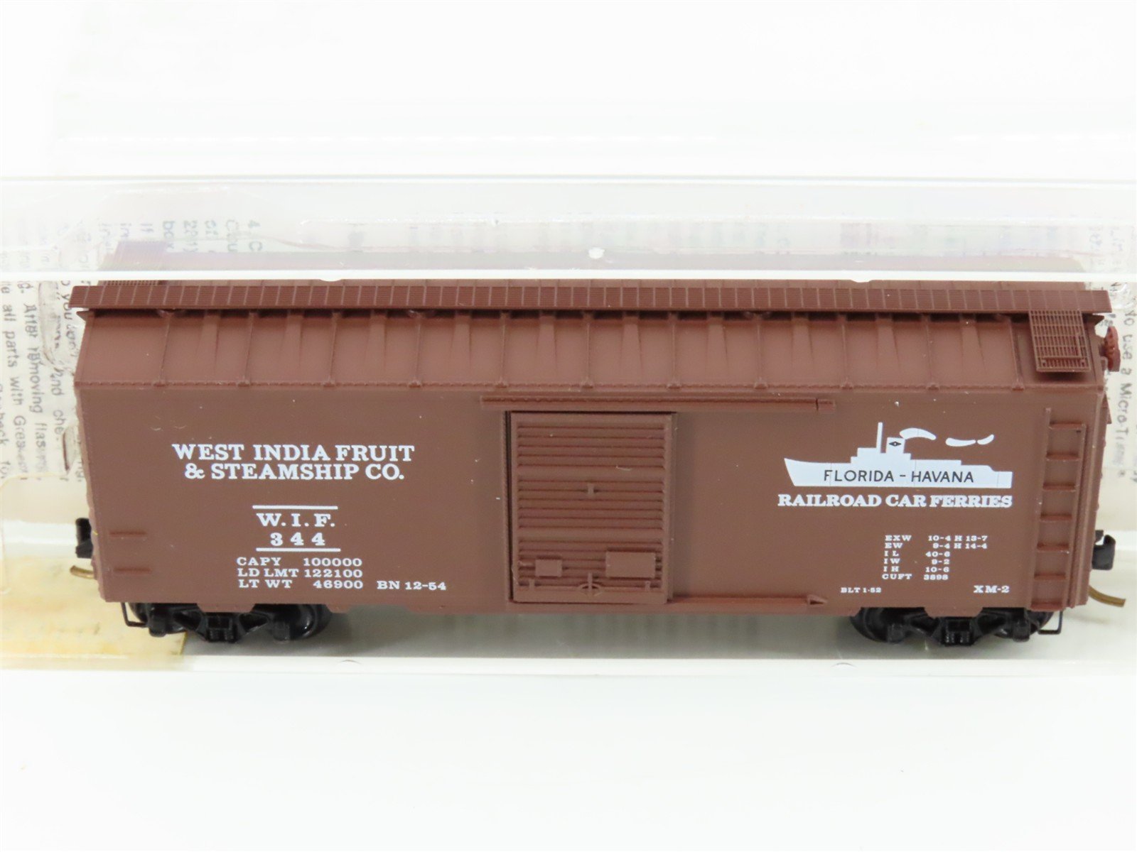 N Scale Micro-Trains MTL 20106 WIF West India Fruit & Steamship 40' Box Car #344