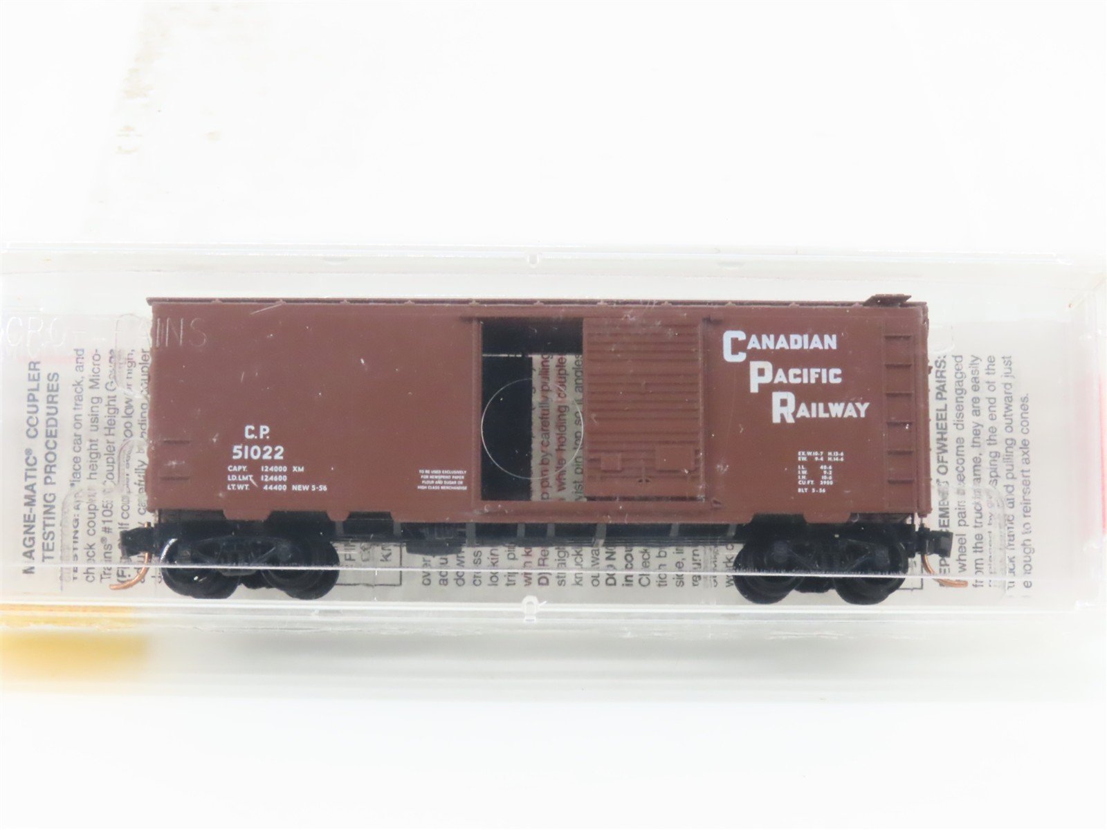 N Scale Micro-Trains MTL 20436 CP Canadian Pacific Railway 40' Box Car #51022