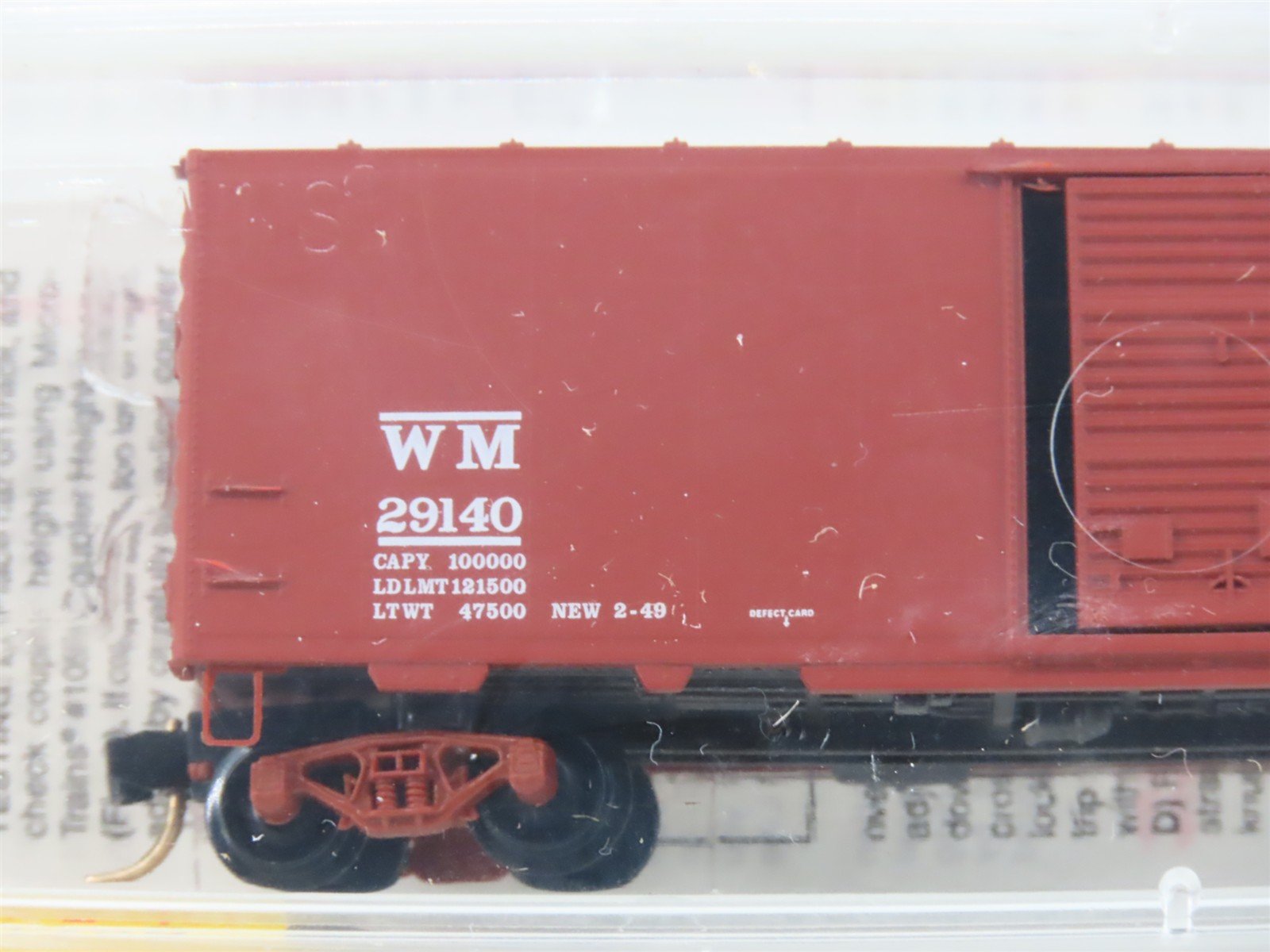 N Scale Micro-Trains MTL 20396 WM Western Maryland Fast Freight 40' Boxcar 29140