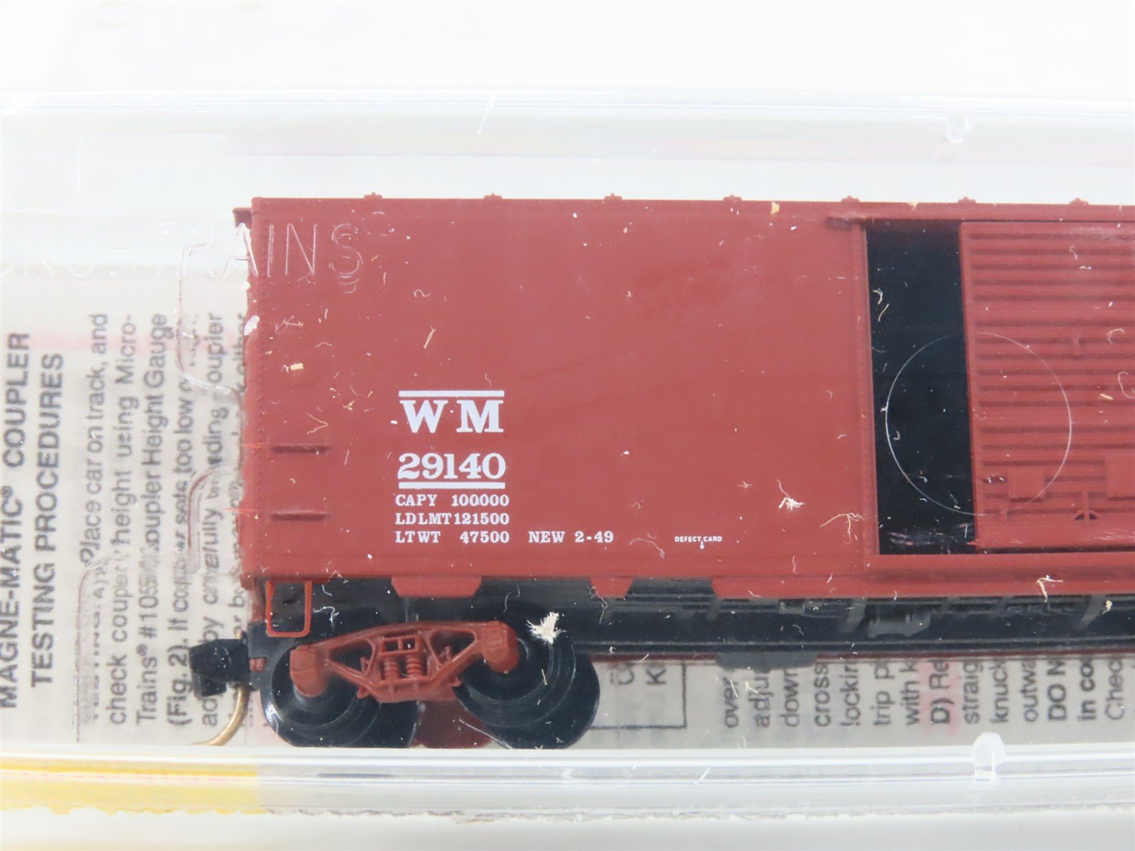 N Scale Micro-Trains MTL 20396 WM Western Maryland Fast Freight 40' Boxcar 29140