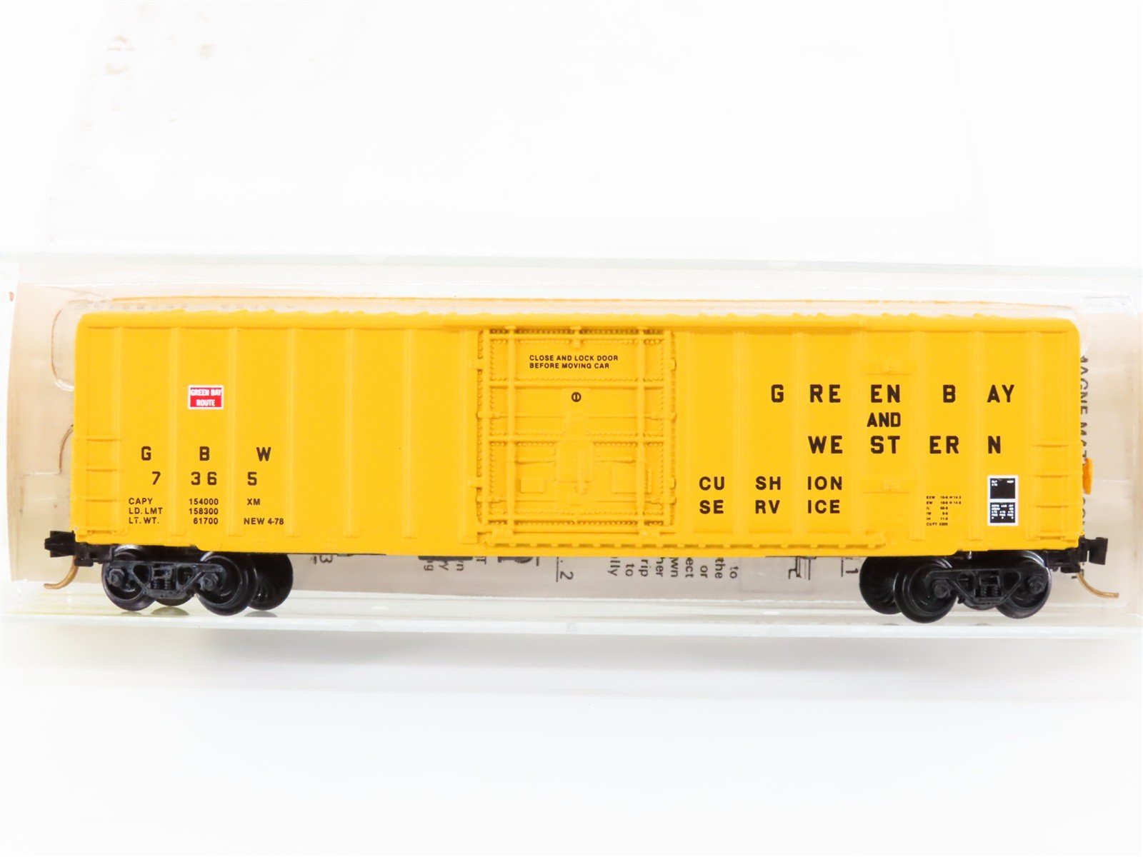 N Scale Kadee Micro-Trains MTL 27080 GBW Green Bay Route 50' Box Car #7365