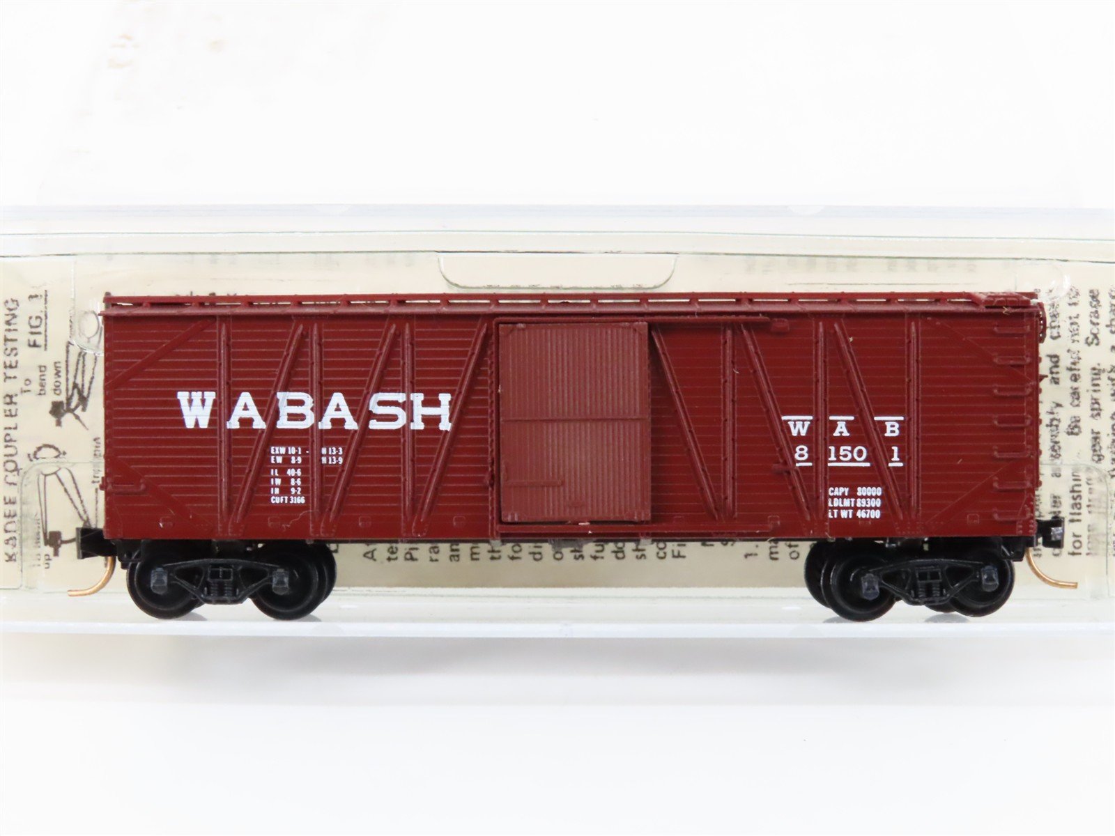 N Scale Kadee Micro-Trains MTL 28050 WAB Wabash 40' Single Door Box Car #81501