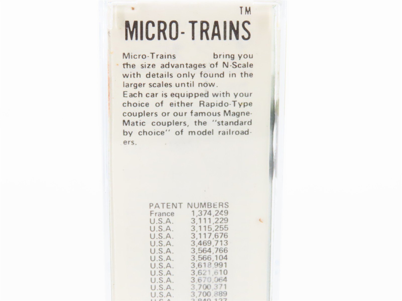 N Scale Kadee Micro-Trains MTL 29000 Dimensional Data 40' 1-1/2 Door Box Car