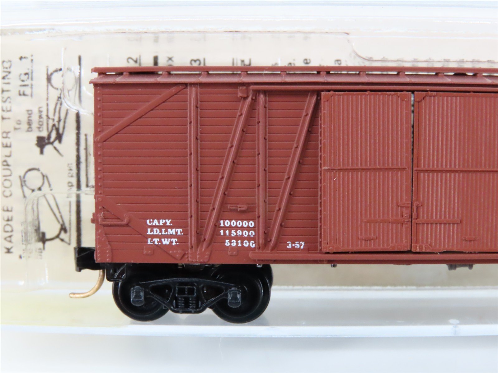 N Scale Kadee Micro-Trains MTL 29000 Dimensional Data 40' 1-1/2 Door Box Car