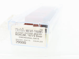 N Scale Kadee Micro-Trains MTL 29000 Dimensional Data 40' 1-1/2 Door Box Car