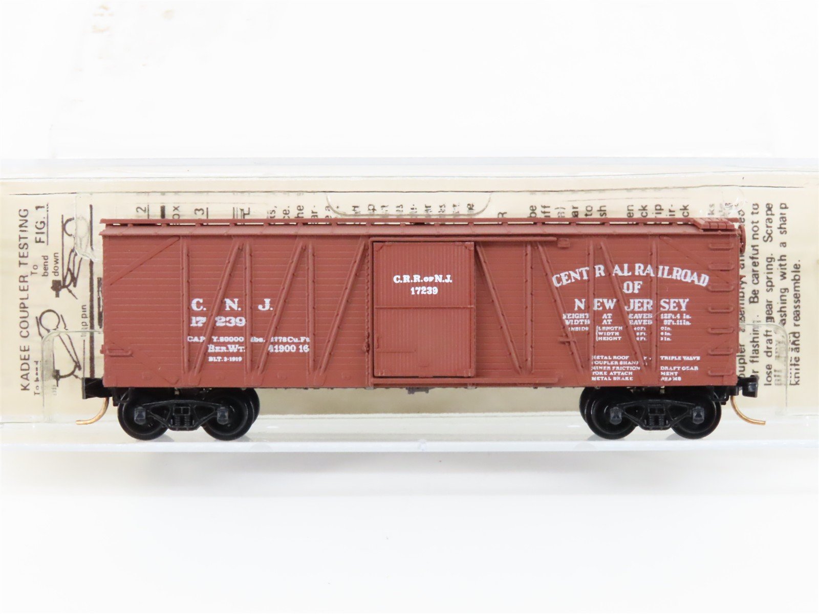 N Scale Kadee Micro-Trains MTL 28040 CNJ Jersey Central 40' Box Car #17239