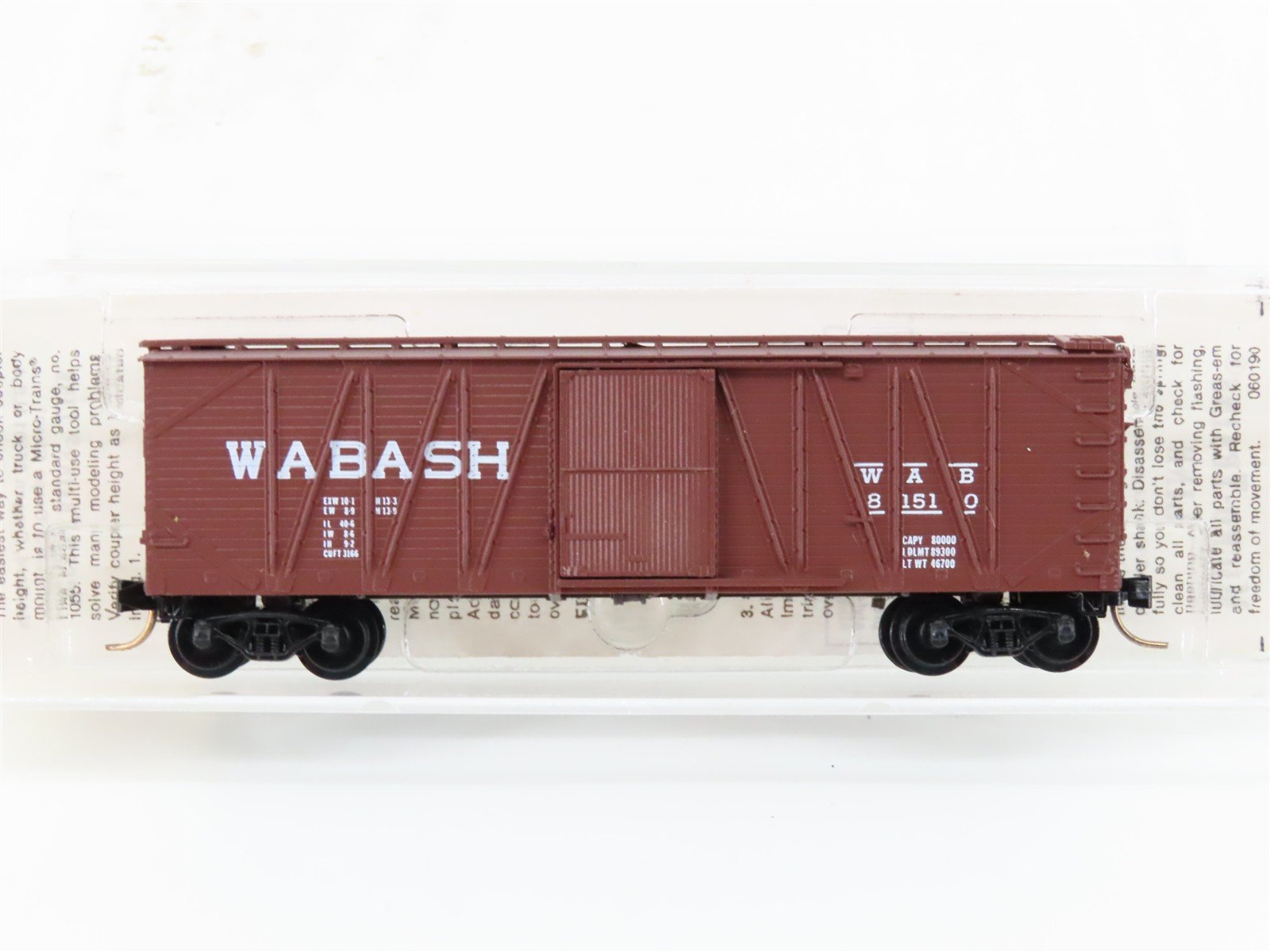 N Scale Micro-Trains MTL 28050 WAB Wabash 40' Single Door Box Car #81510