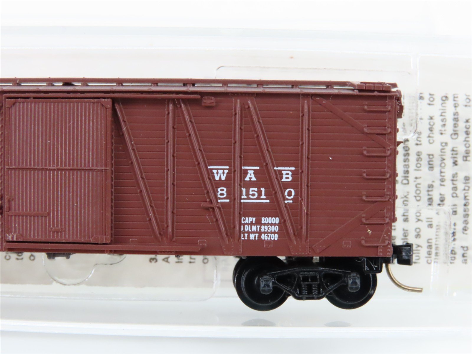 N Scale Micro-Trains MTL 28050 WAB Wabash 40' Single Door Box Car #81510