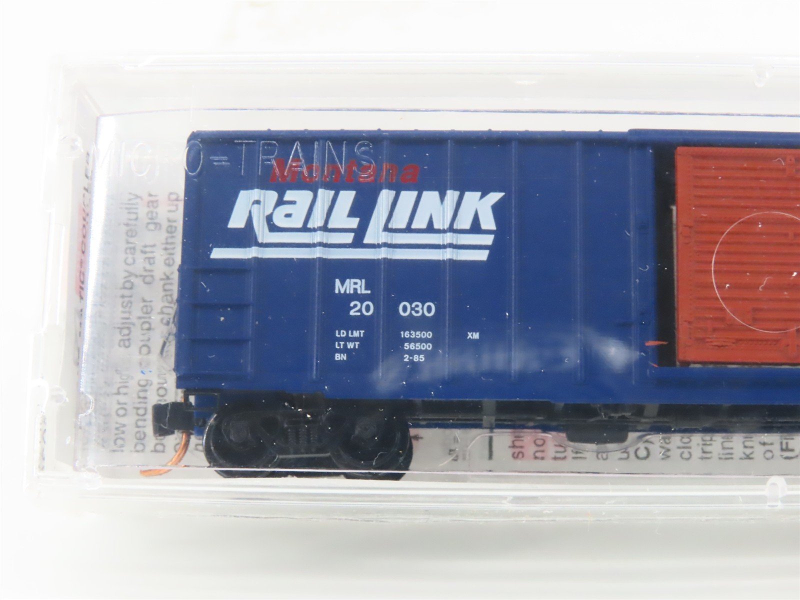 N Scale Micro-Trains MTL 25620 MRL Montana Rail Link 50' Rib Side Box Car #20030