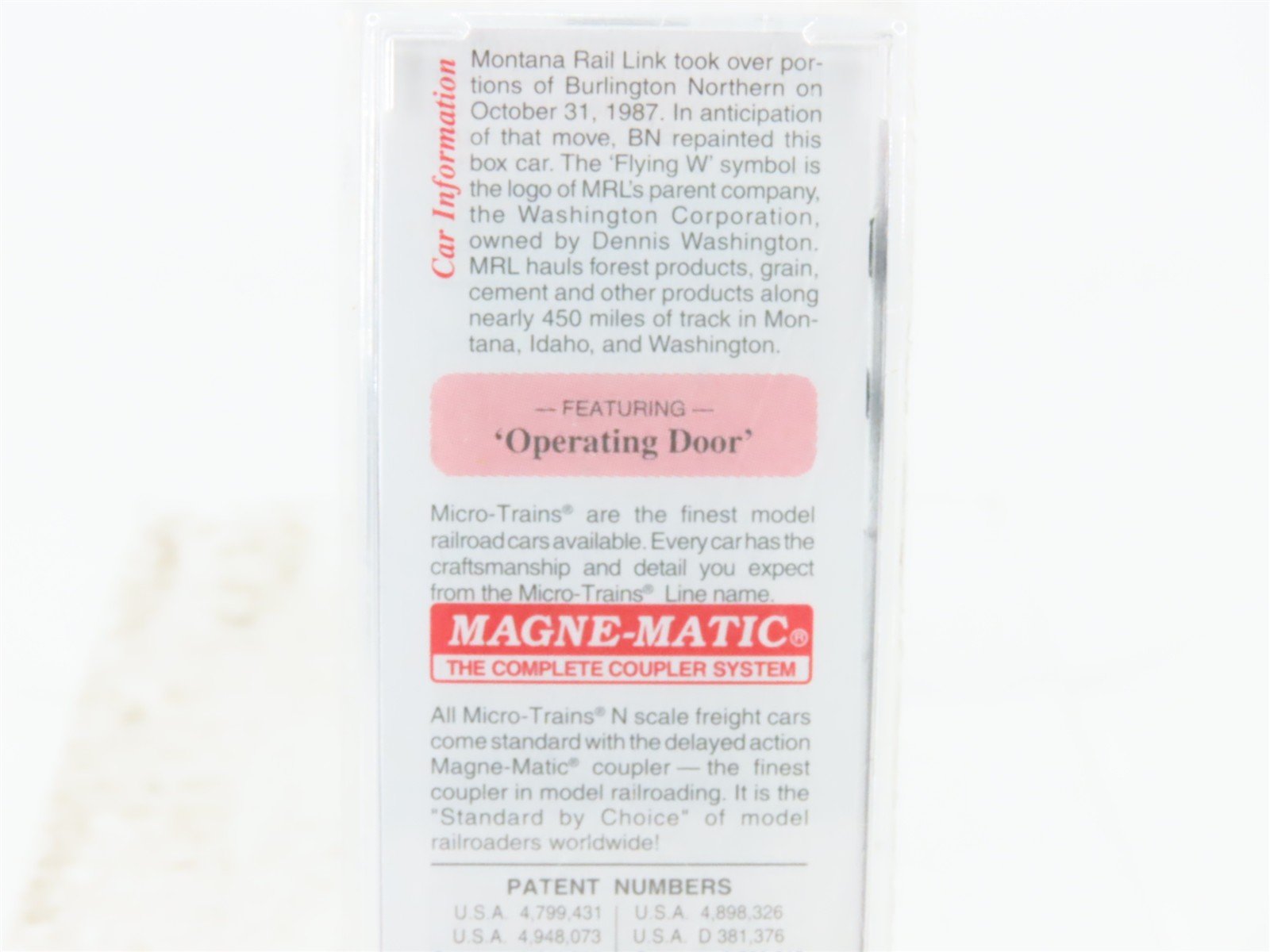 N Scale Micro-Trains MTL 25620 MRL Montana Rail Link 50' Box Car #20030