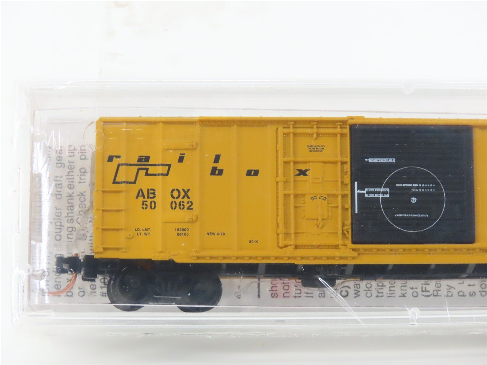 N Scale Micro-Trains MTL 26010 ABOX Railbox 50' Rib Side Box Car #50062