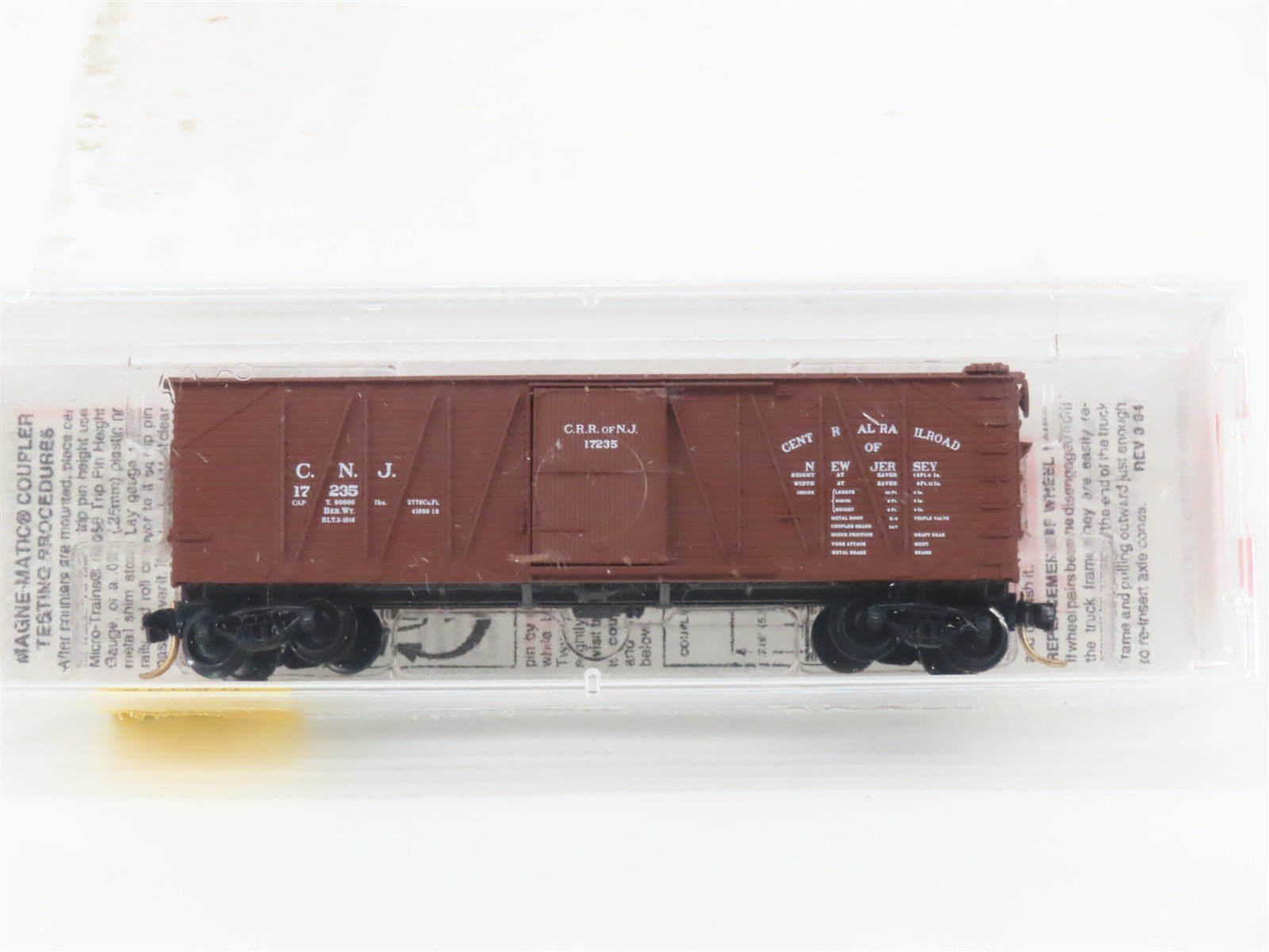 N Scale Micro-Trains MTL 28040 CNJ Jersey Central 40' Single Door Box Car #17235