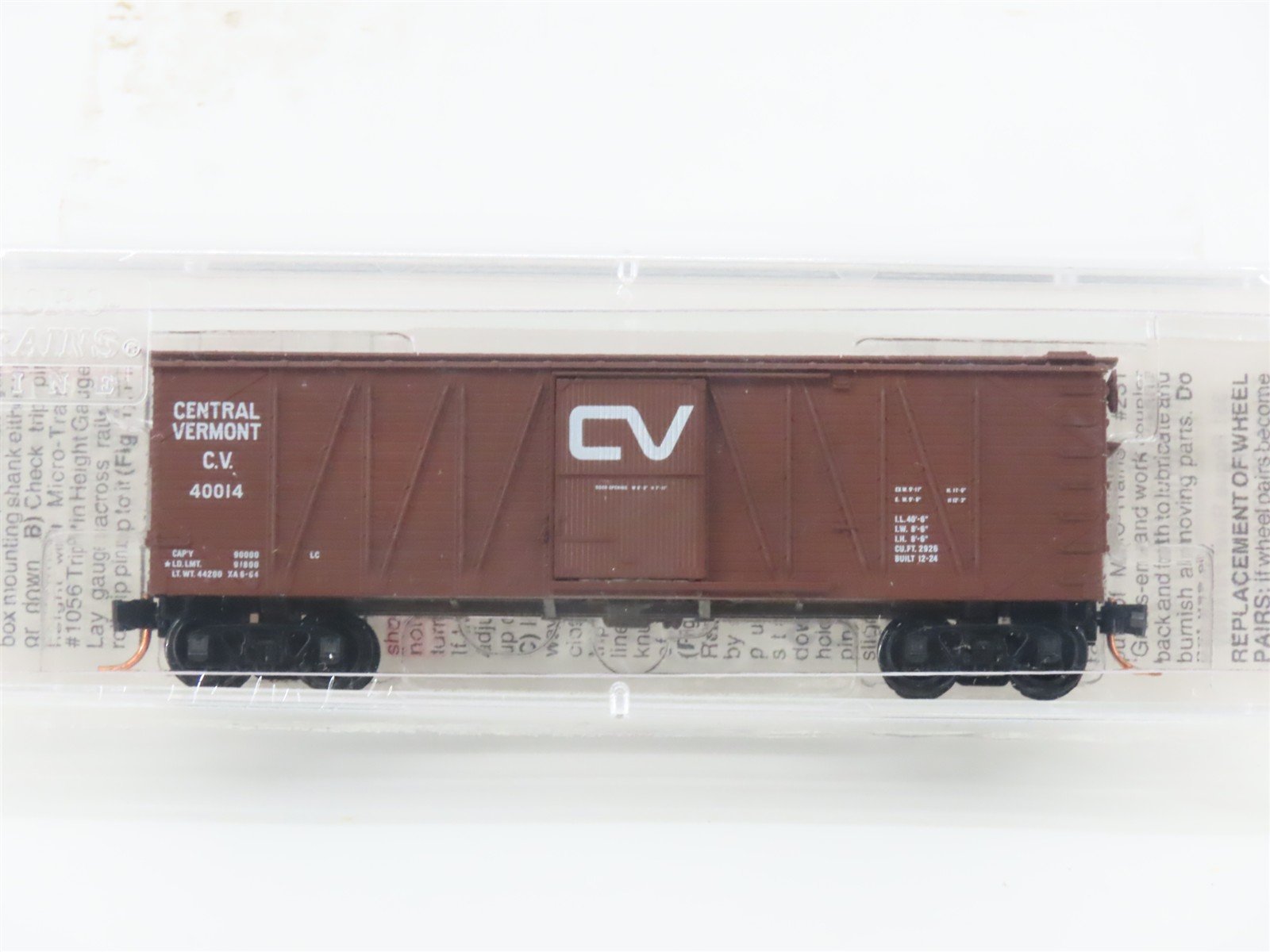 N Scale Micro-Trains MTL 28160 CV Central Vermont 40' Single Door Box Car #40014