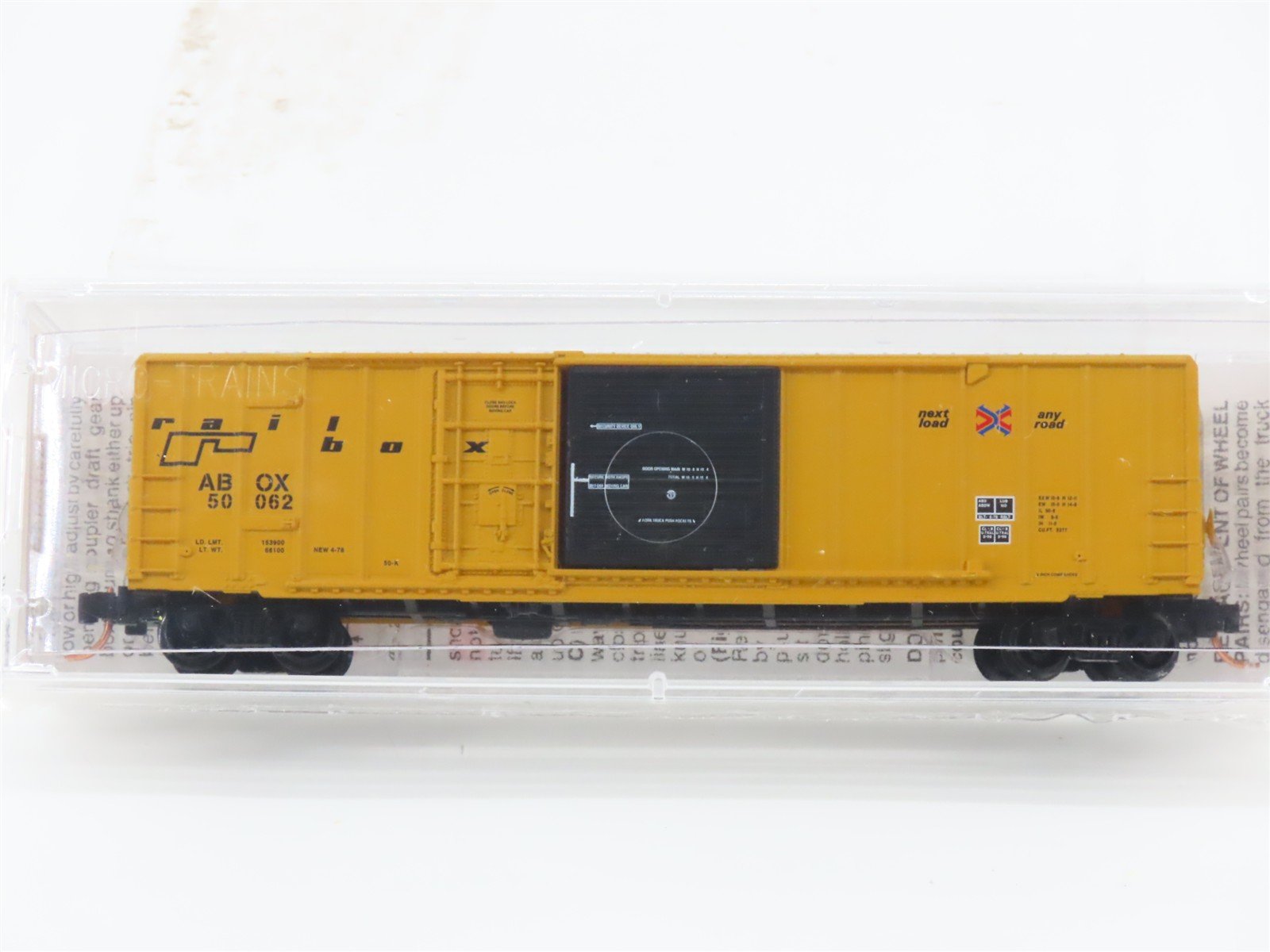 N Scale Micro-Trains MTL 26010 ABOX Railbox 50' Rib Side Box Car #50062