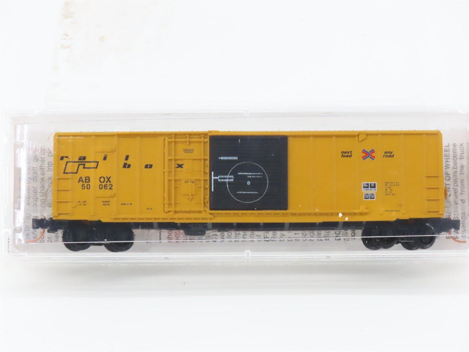 N Scale Micro-Trains MTL 26010 ABOX Railbox 50' Rib Side Box Car #50062