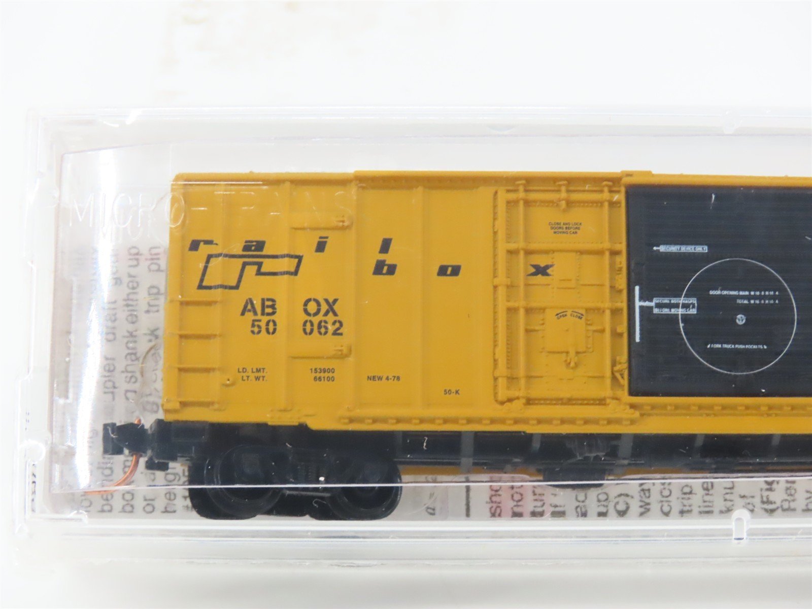 N Scale Micro-Trains MTL 26010 ABOX Railbox 50' Rib Side Box Car #50062
