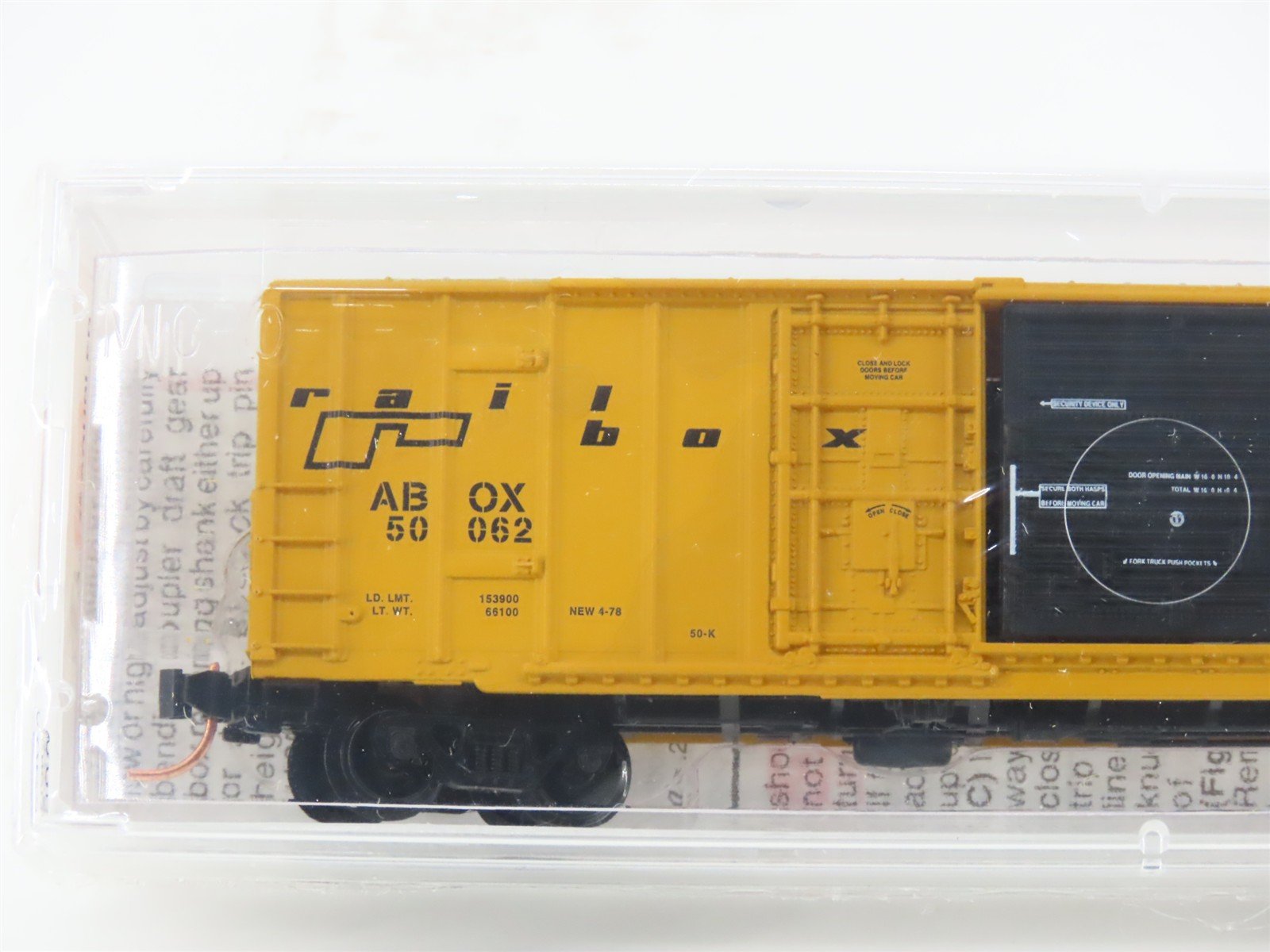 N Scale Micro-Trains MTL 26010 ABOX Railbox 50' Rib Side Box Car #50062