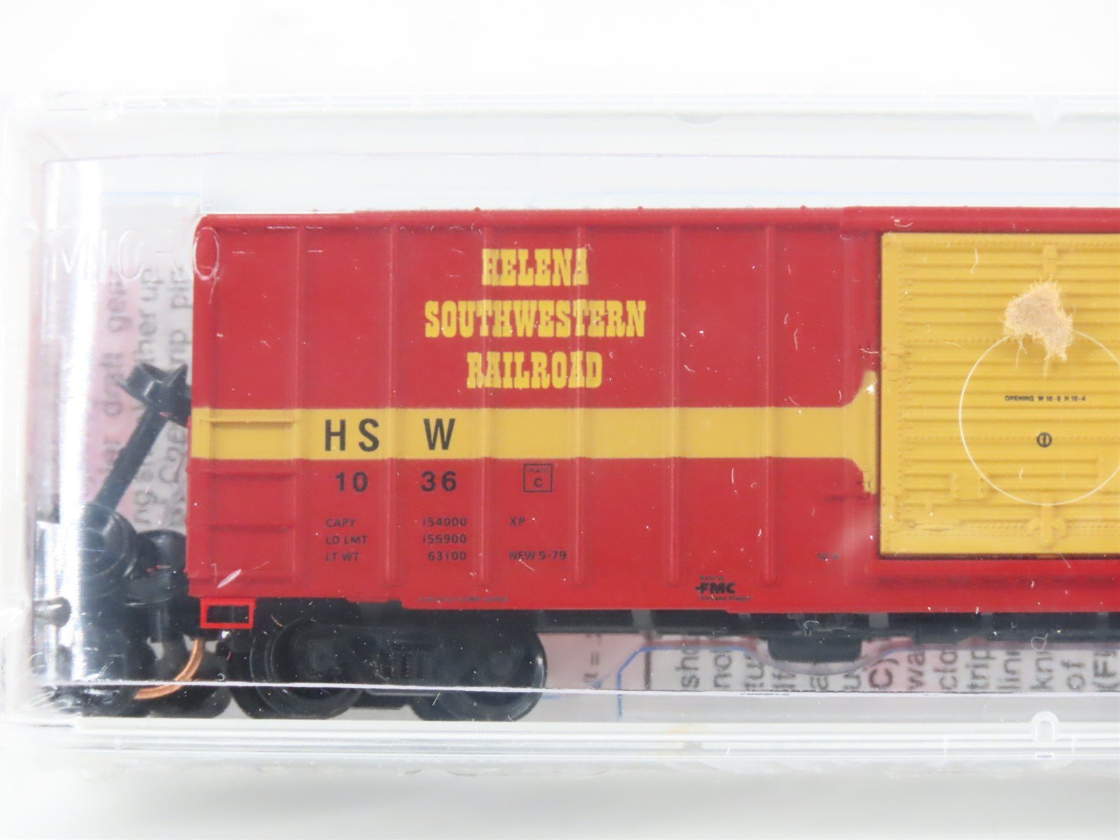 N Scale Micro-Trains MTL 25640 HSW Helena Southwest 50' Rib Side Box Car #1036