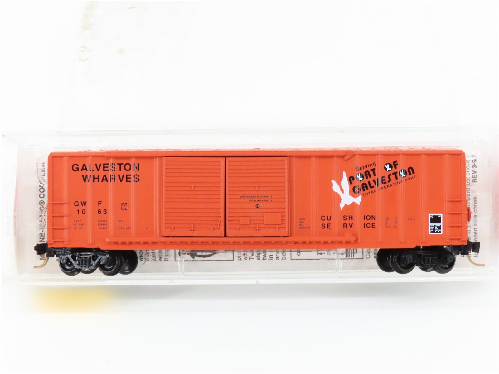 N Scale Micro-Trains MTL 30040 GWF Galveston Wharves 50' Rib Side Box Car #1063