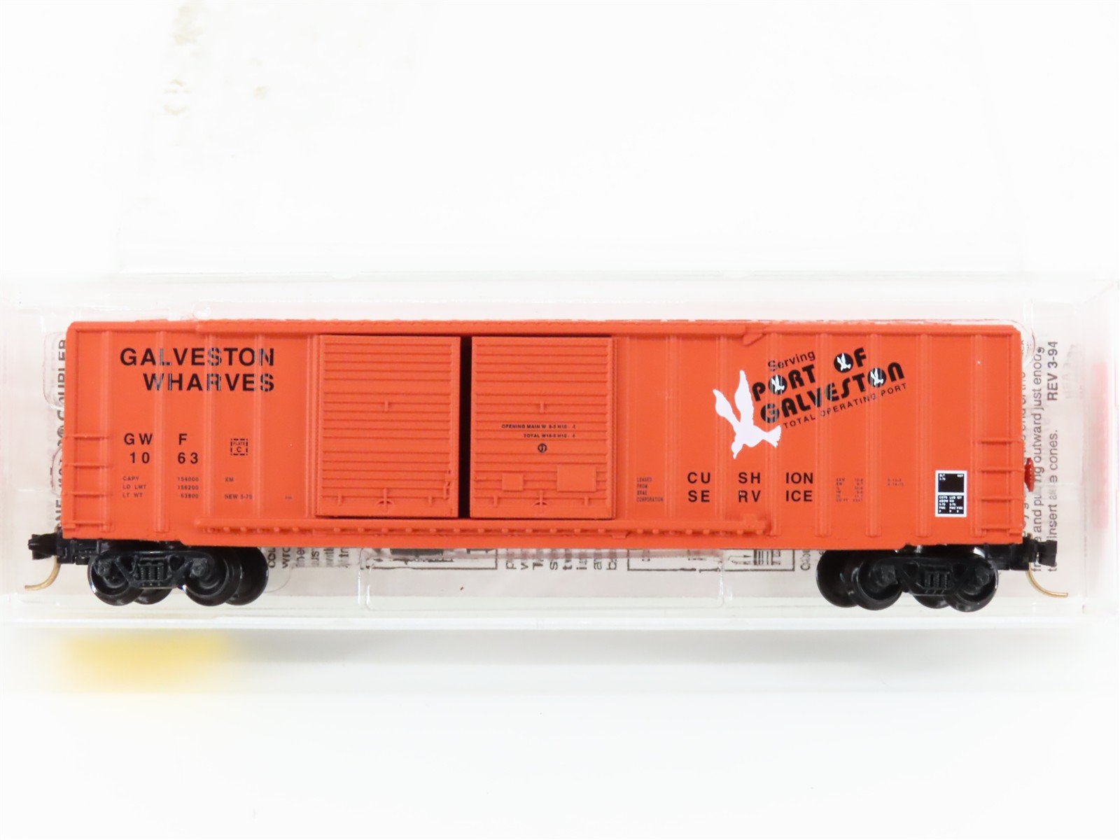 N Scale Micro-Trains MTL 30040 GWF Galveston Wharves 50' Rib Side Box Car #1063