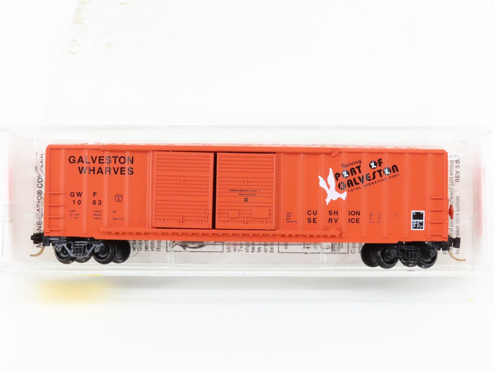 N Scale Micro-Trains MTL 30040 GWF Galveston Wharves 50' Rib Side Box Car #1063