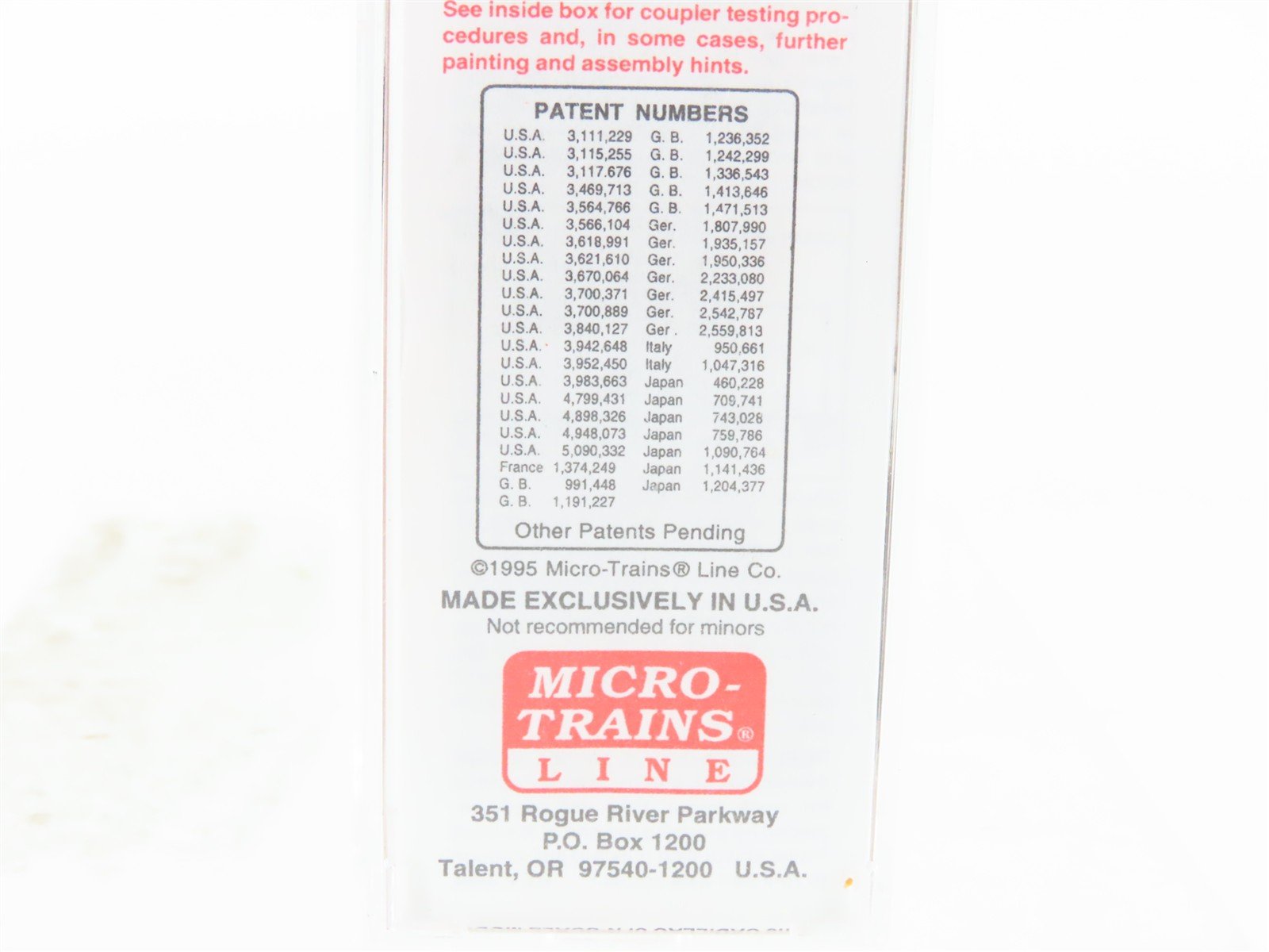 N Scale Micro-Trains MTL 30040 GWF Galveston Wharves 50' Rib Side Box Car #1063