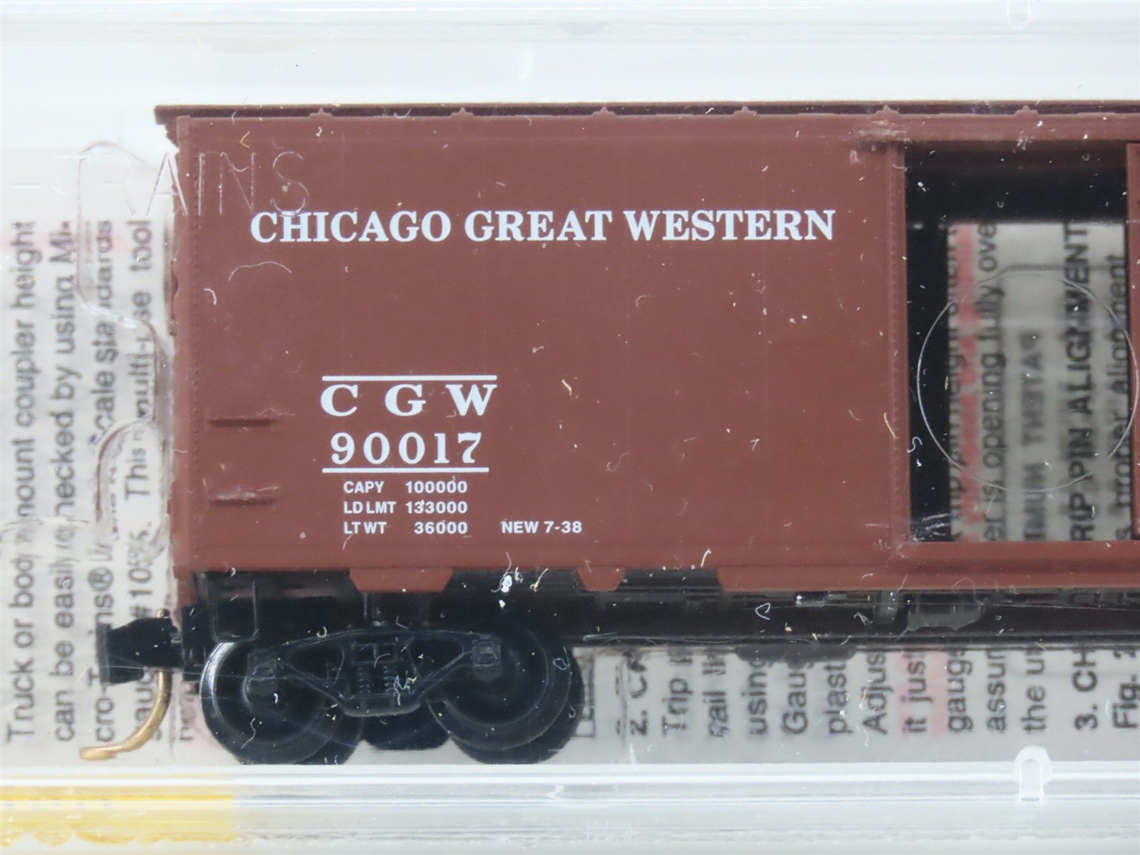 N Scale Micro-Trains MTL 20950 CGW Corn Belt Route 40' Single Door Boxcar #90017