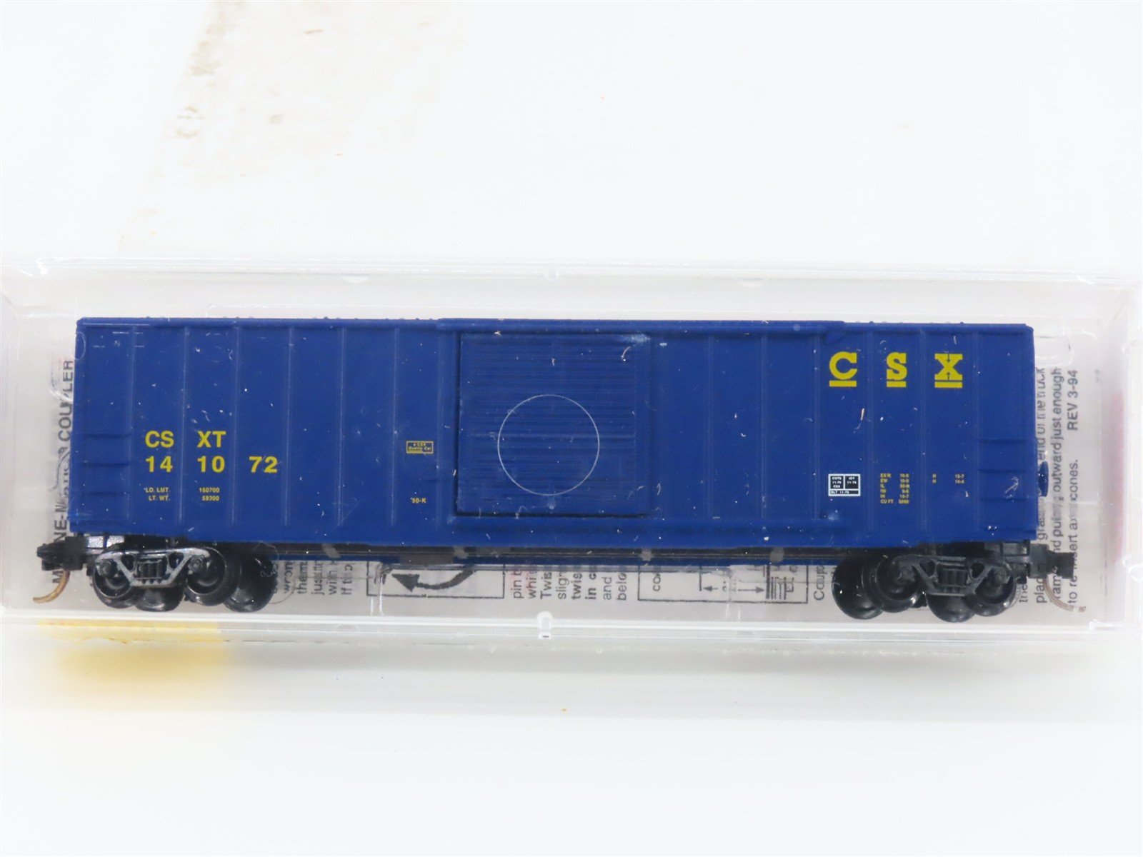 N Scale Micro-Trains MTL 25550/2 CSXT CSX 50' Rib Side Single Door Boxcar 141072