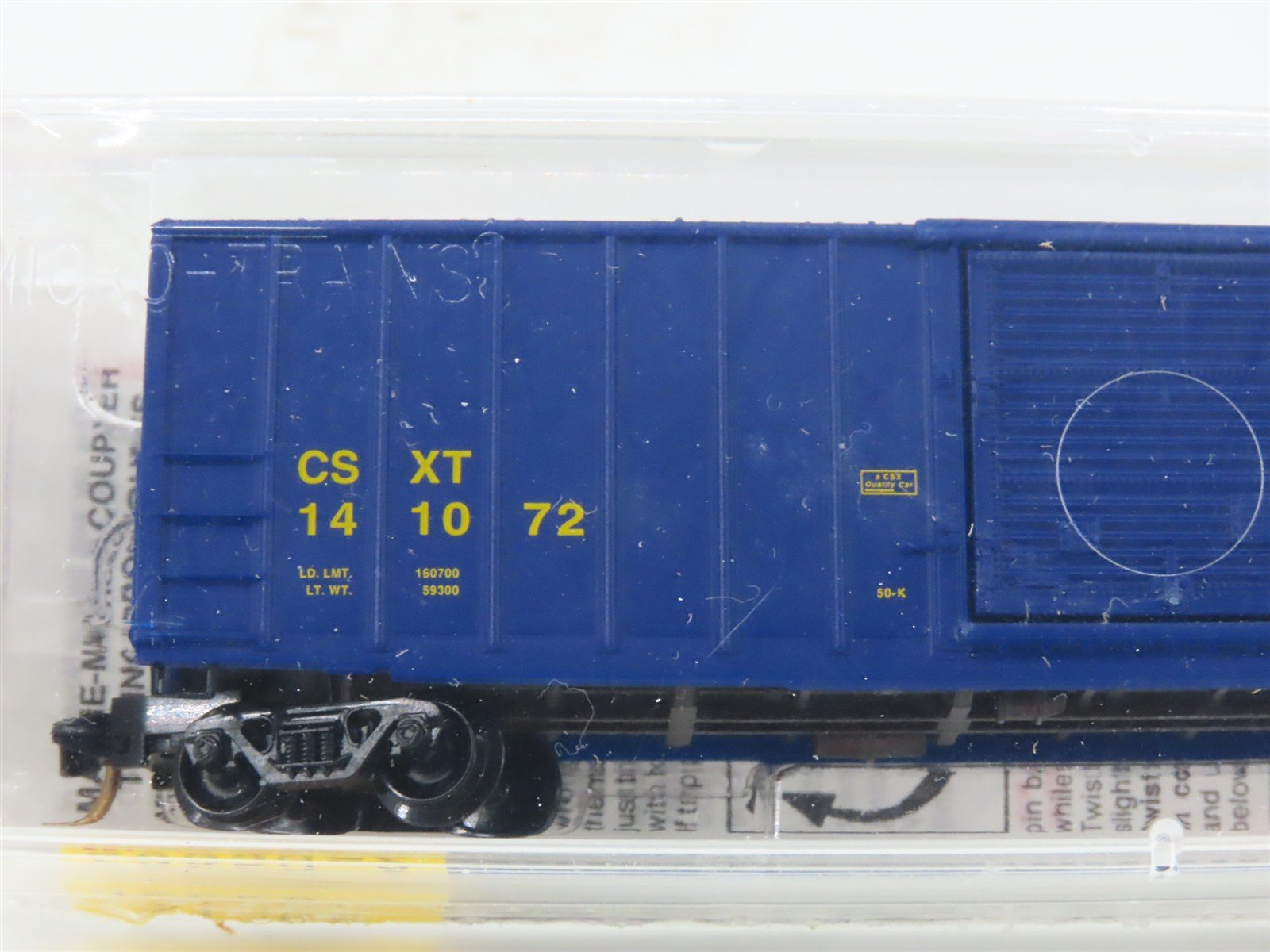 N Scale Micro-Trains MTL 25550/2 CSXT CSX 50' Rib Side Single Door Boxcar 141072