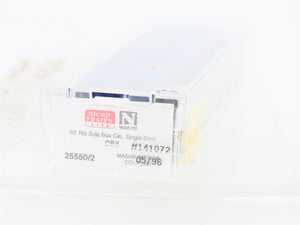 N Scale Micro-Trains MTL 25550/2 CSXT CSX 50' Rib Side Single Door Boxcar 141072