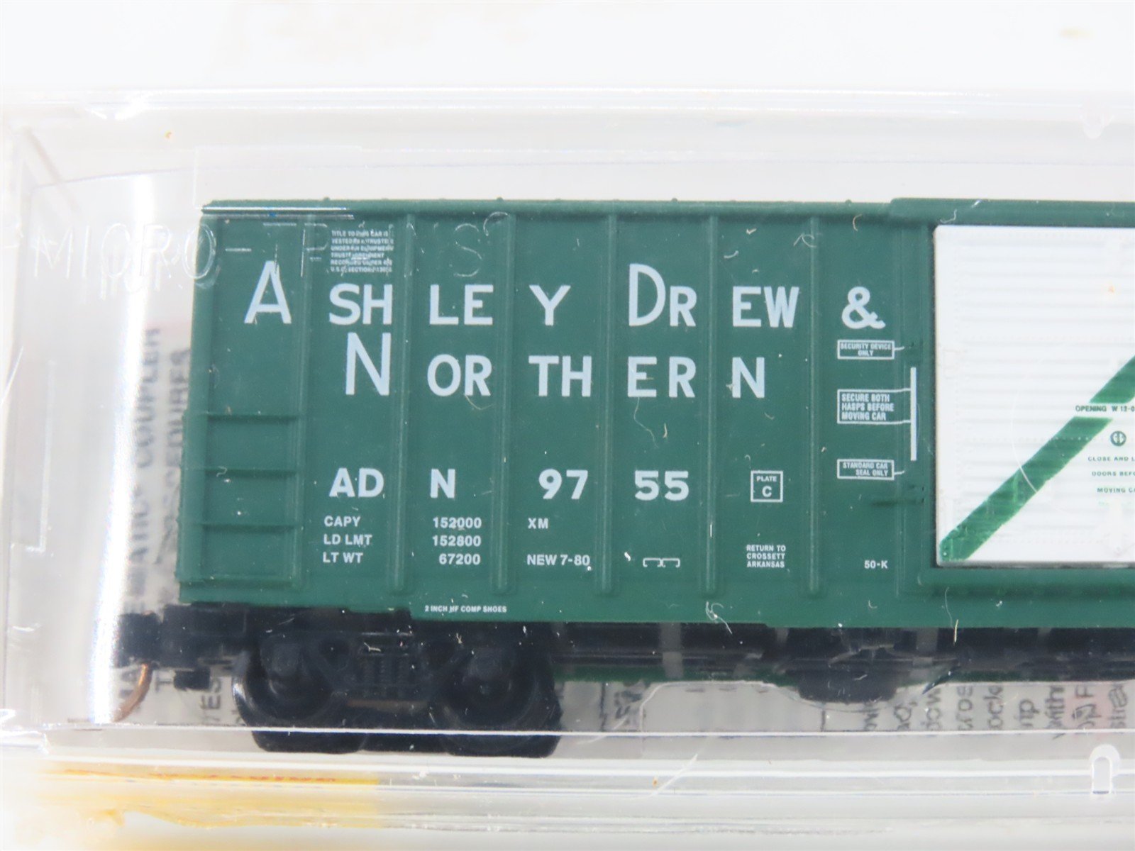 N Scale Micro-Trains MTL 25590 ADN Ashley Drew & Northern 50' Box Car #9755