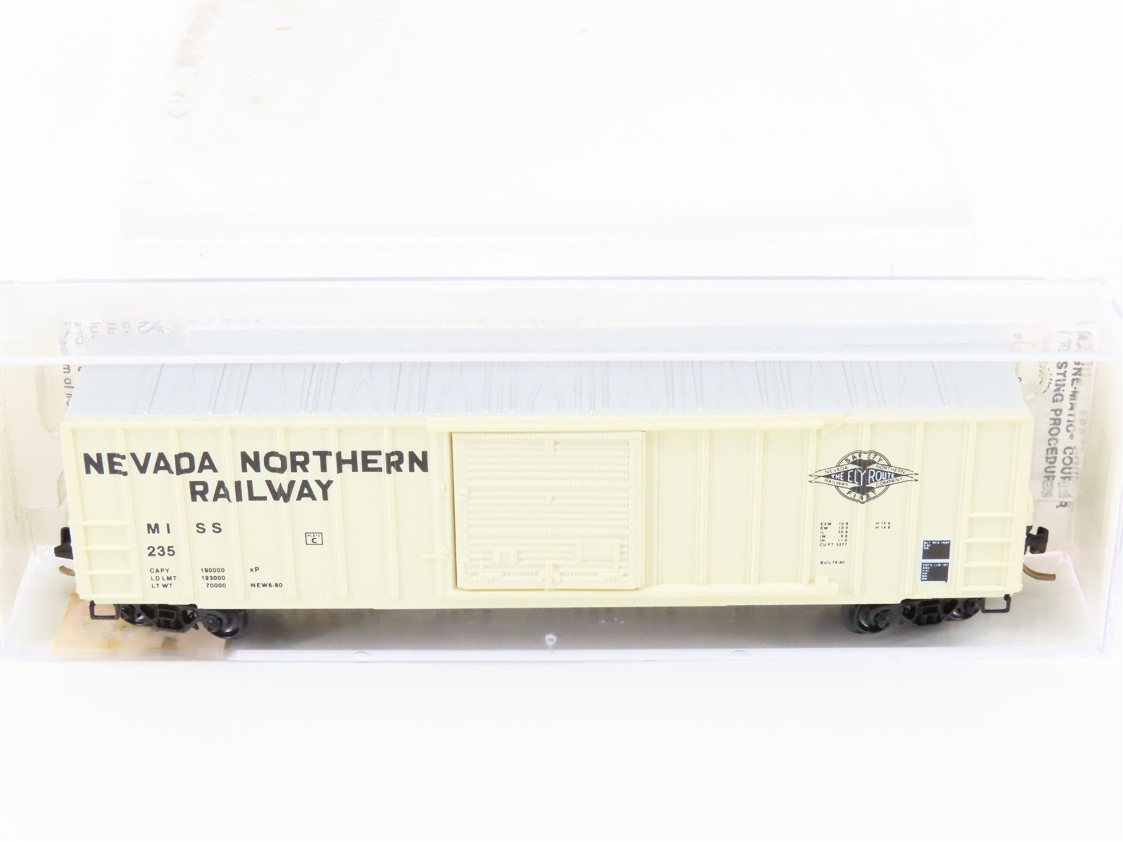 N Scale Micro-Trains MTL 25510 MISS Nevada Northern The Ely Route 50' Boxcar 235