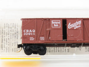N Micro-Trains MTL 29060 CB&Q Burlington Route Everywhere West 40' Boxcar #10911