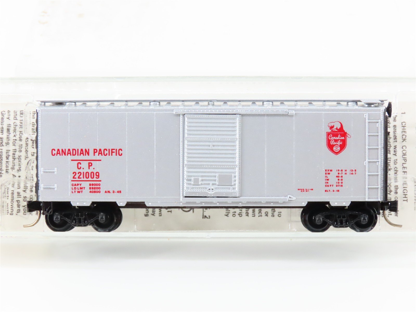 N Kadee Micro-Trains MTL 20890 CP Canadian Pacific "Beaver" 40' Box Car #221009