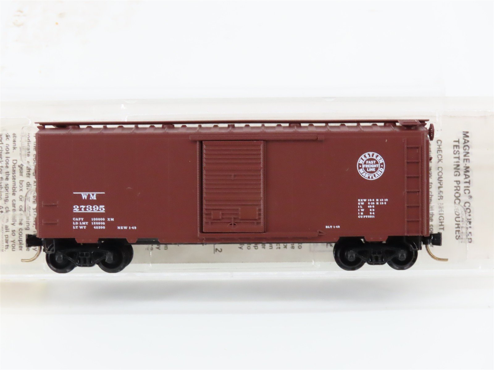 N Scale Kadee Micro-Trains MTL 20960 WM Western Maryland 40' Box Car #27395