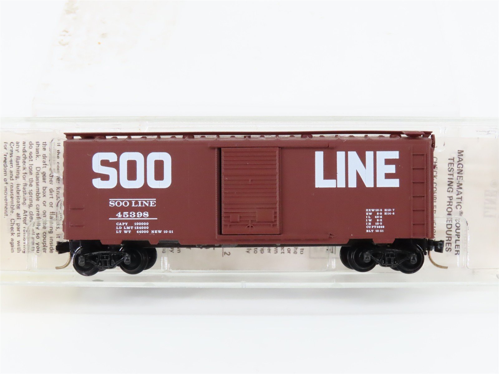 N Scale Kadee Micro-Trains MTL 20900 SOO Line 40' Single Door Box Car #45398