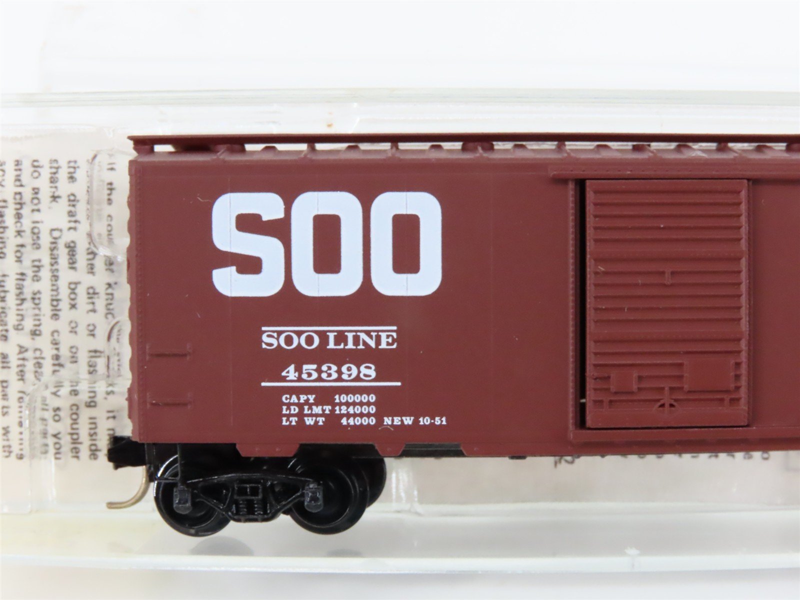N Scale Kadee Micro-Trains MTL 20900 SOO Line 40' Single Door Box Car #45398