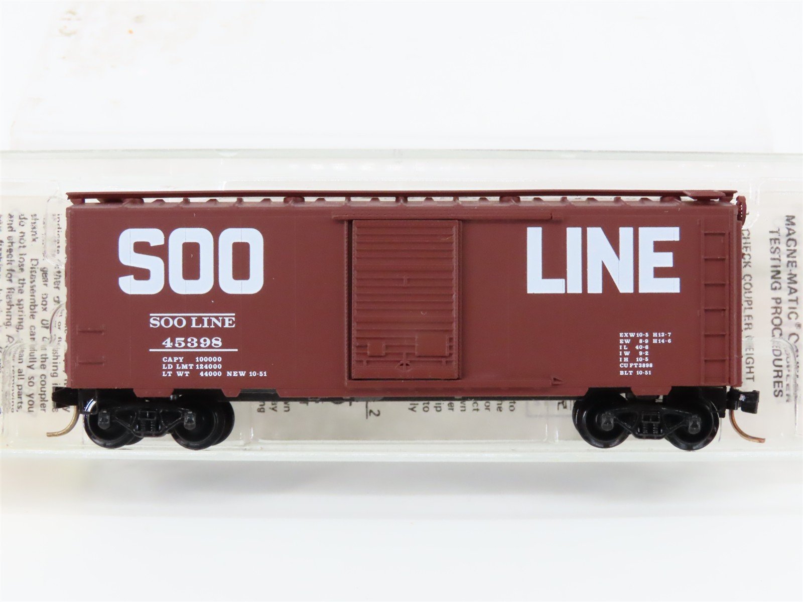 N Scale Kadee Micro-Trains MTL 20900 SOO Line 40' Single Door Box Car #45398