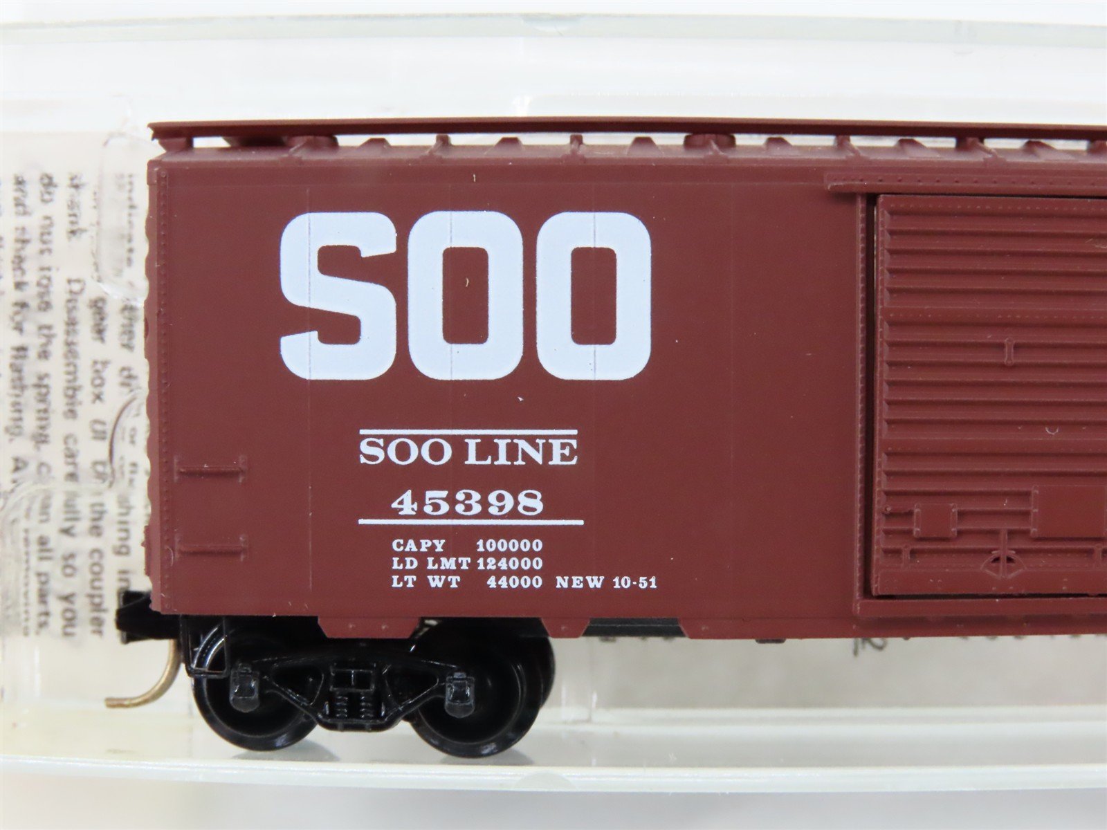 N Scale Kadee Micro-Trains MTL 20900 SOO Line 40' Single Door Box Car #45398