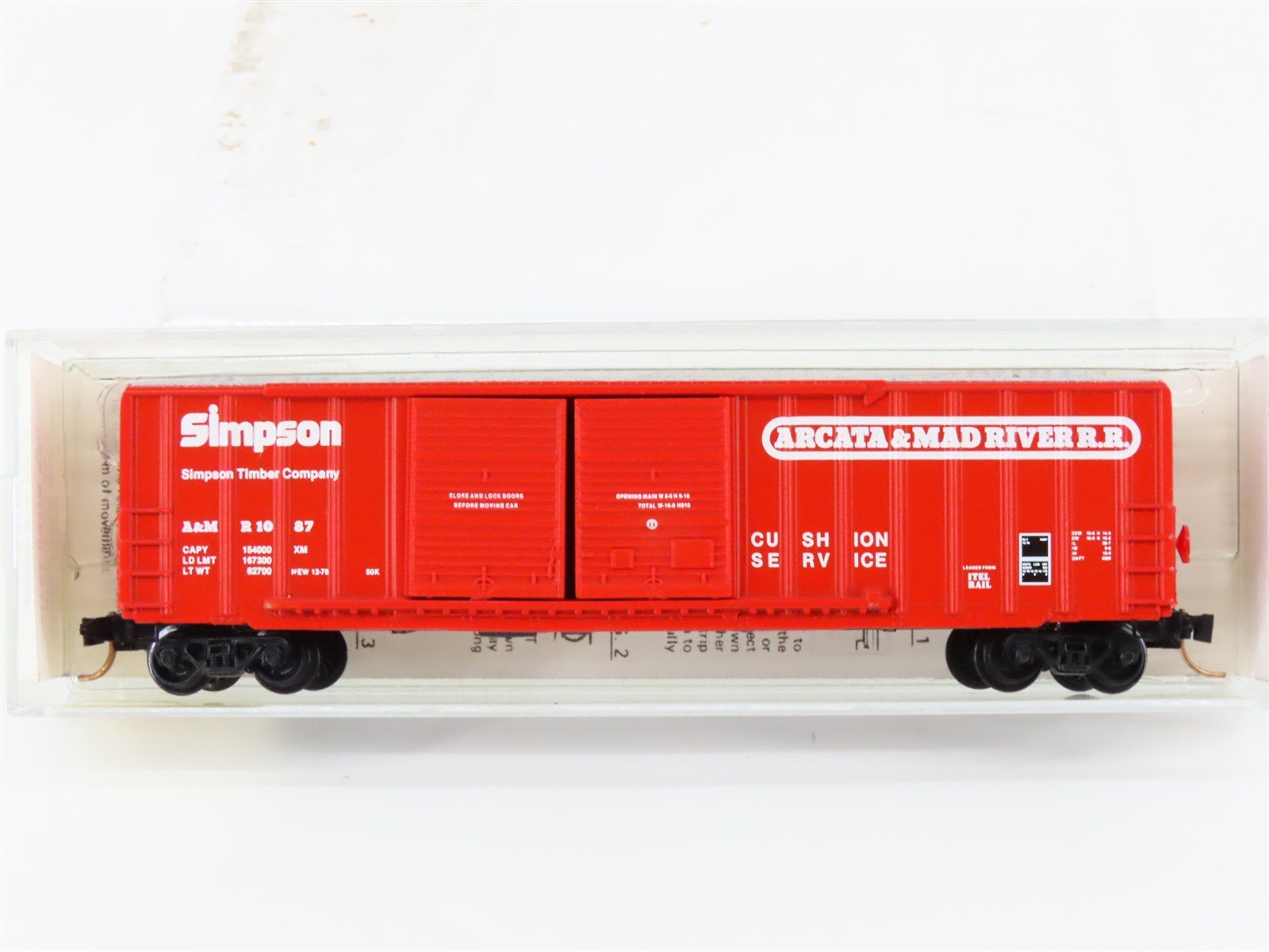 N Scale Kadee Micro-Trains MTL 30110 A&MR Arcata & Mad River 50' Box Car #1087