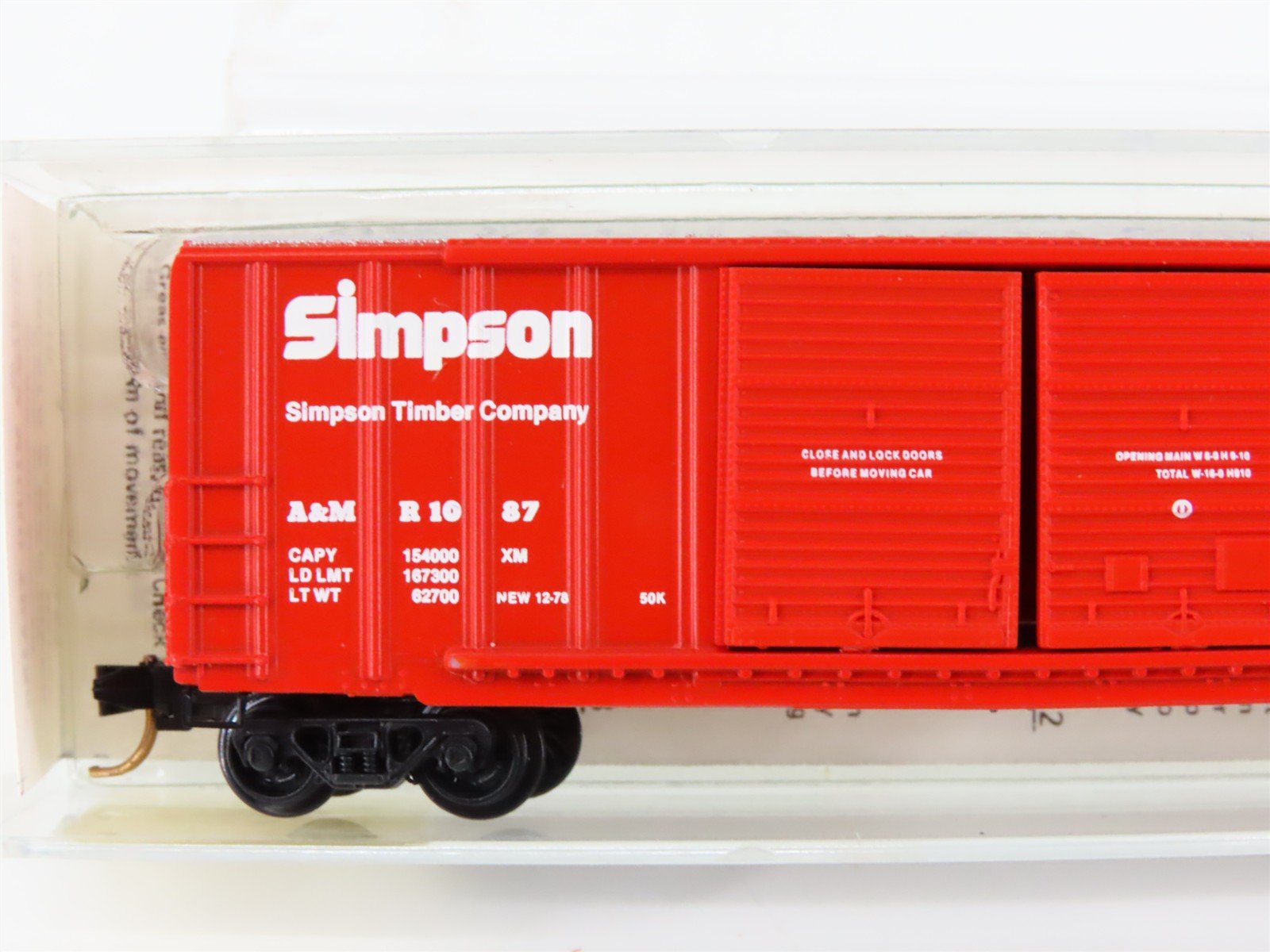 N Scale Kadee Micro-Trains MTL 30110 A&MR Arcata & Mad River 50' Box Car #1087