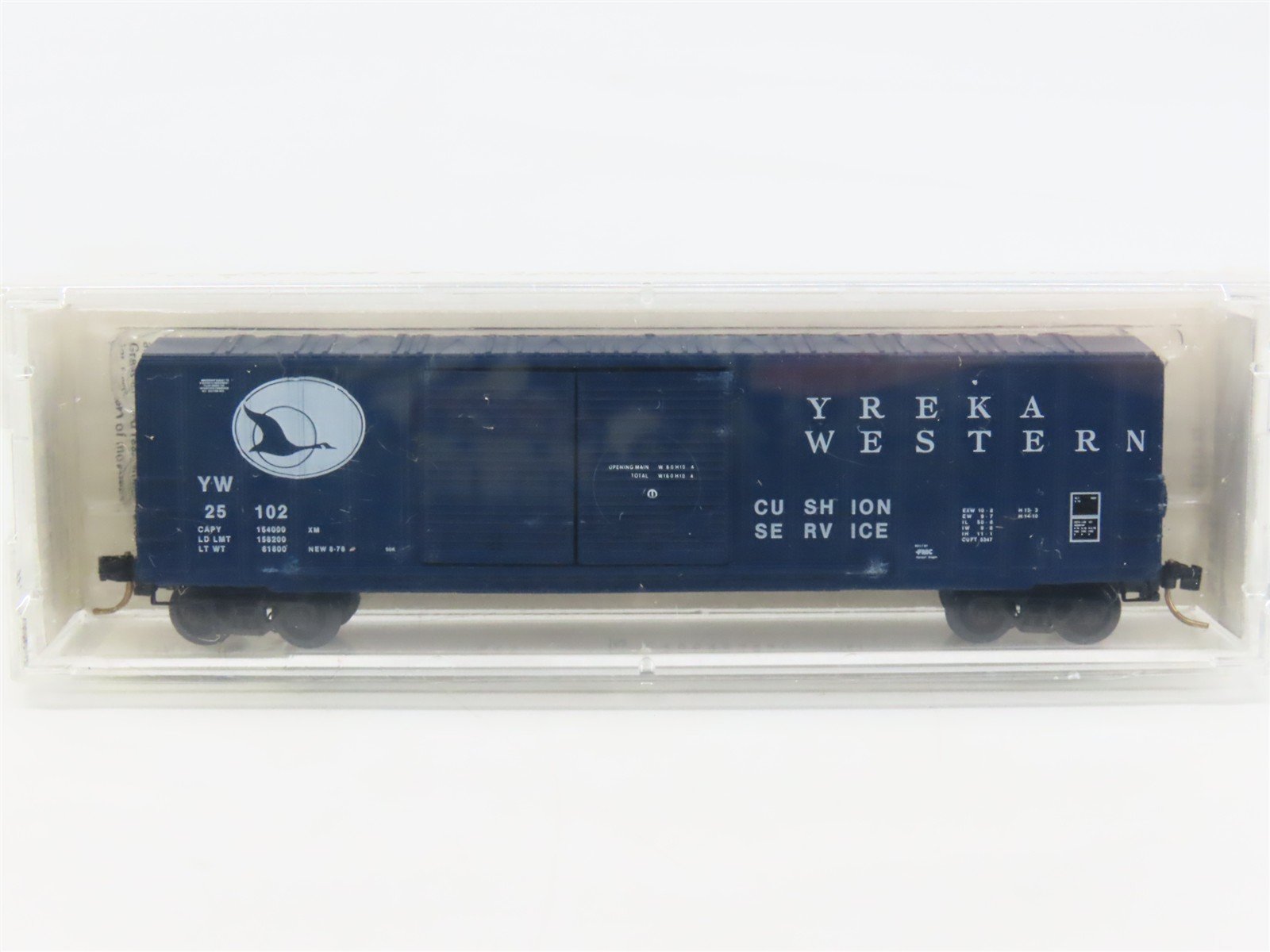 N Kadee Micro-Trains MTL 30020 YW Yreka Western "Blue Goose" 50' Box Car #25102