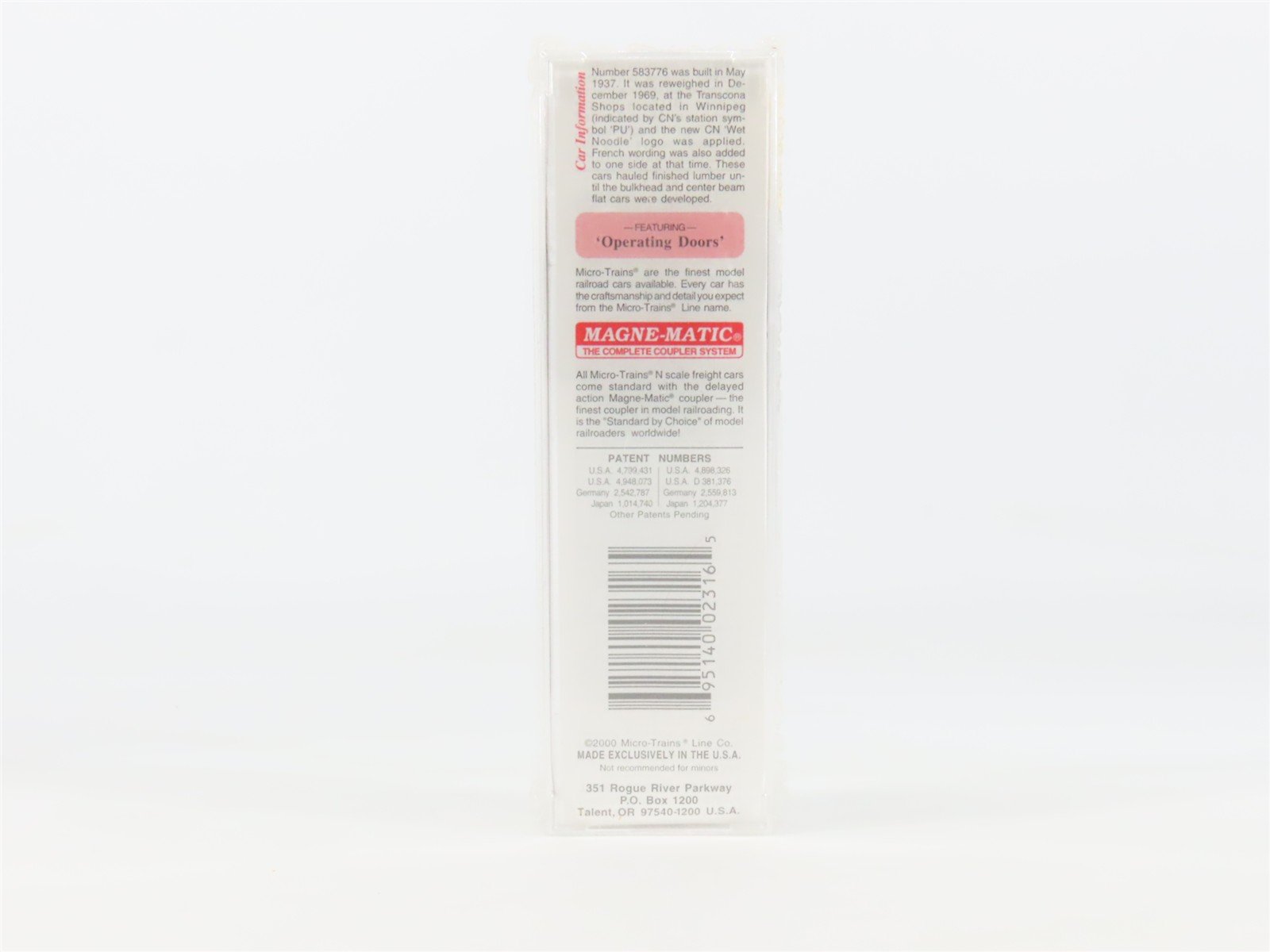 N Scale Micro-Trains MTL 23070 CN Canadian National 40' Box Car #583776
