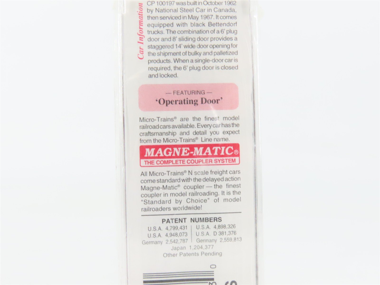 N Scale Micro-Trains MTL 22110 CP Canadian Pacific 40' Box Car #100197