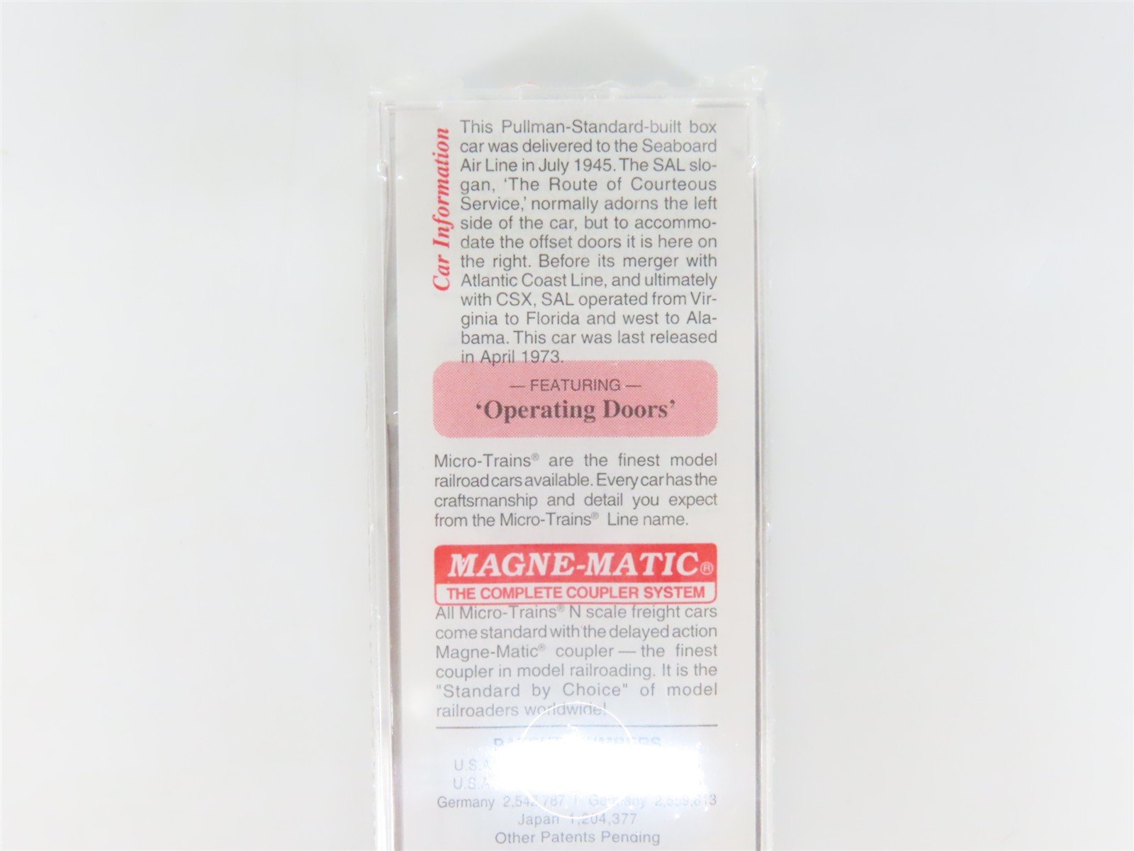 N Scale Micro-Trains MTL 23050 SAL Route Of Courteous Service 40' Box Car #22297