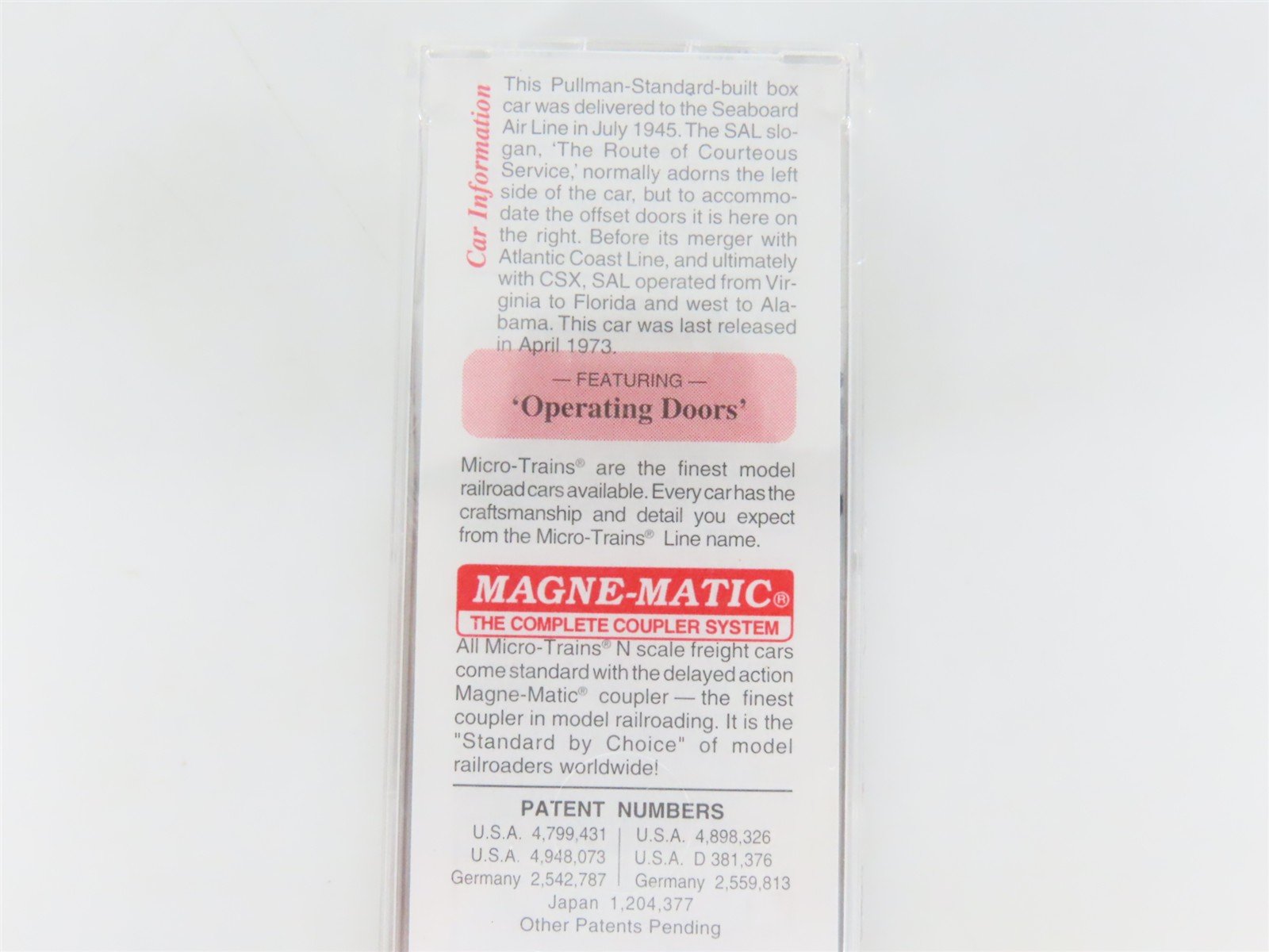 N Scale Micro-Trains MTL 23050 SAL Route Of Courteous Service 40' Box Car #22297