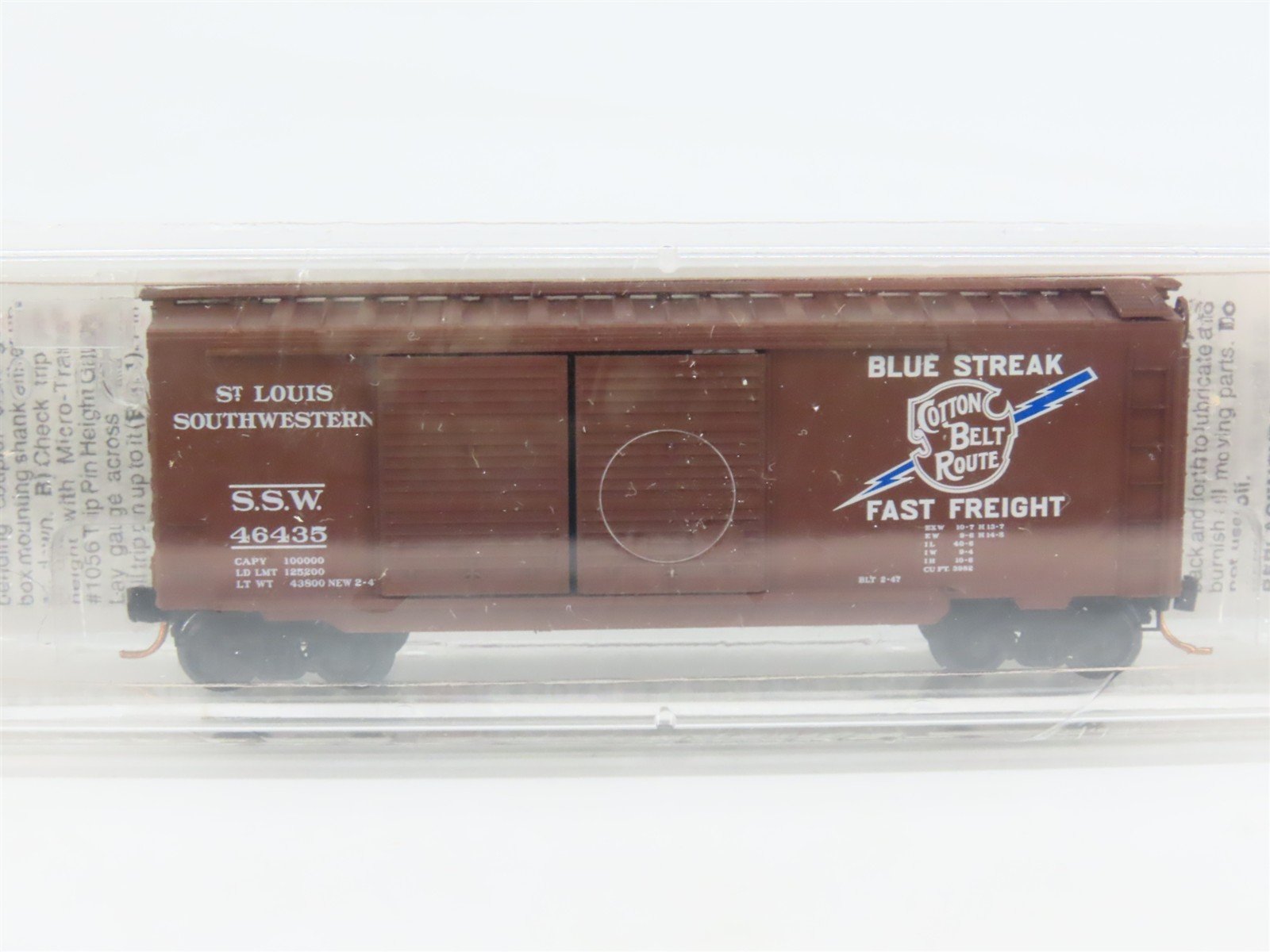 N Scale Micro-Trains MTL 23030 SSW Cotton Belt Blue Streak 40' Box Car #46435