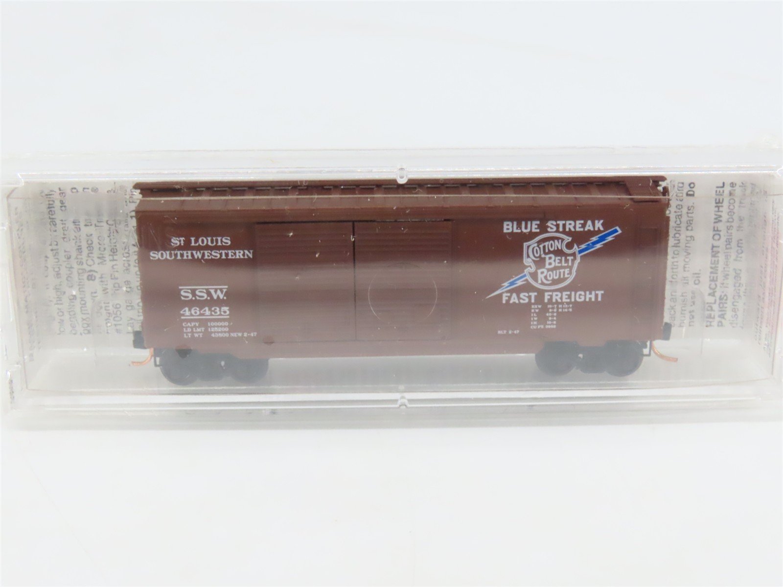 N Scale Micro-Trains MTL 23030 SSW Cotton Belt Blue Streak 40' Box Car #46435