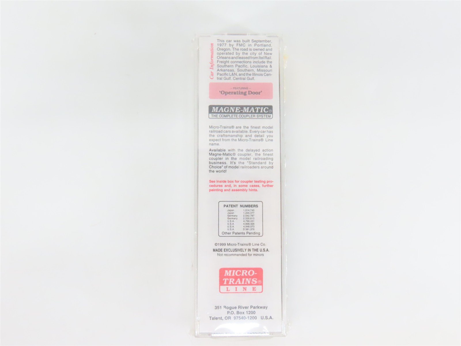 N Scale Micro-Trains MTL 25110 NOPB New Orleans Public Belt 50' Box Car #3978
